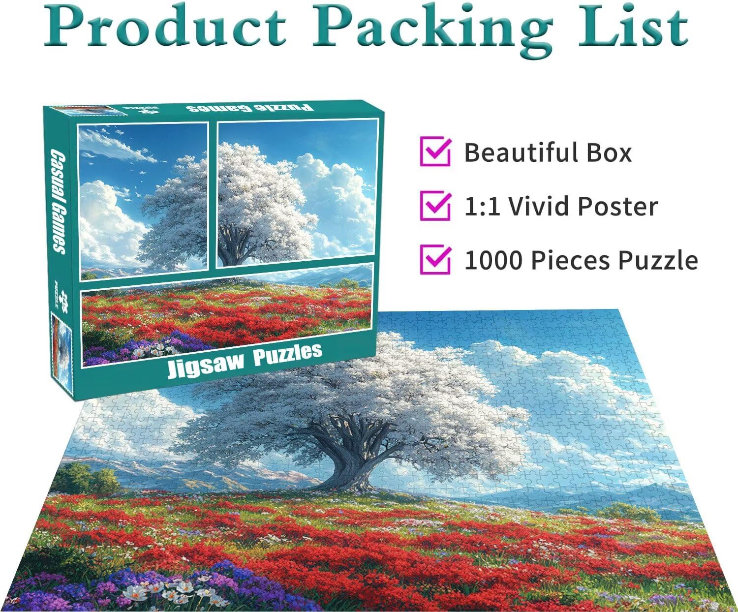 Puzzle Erwachsene 2000 Teile Baum Landschaft Educa Jigsaw für Kinder ab 8 Jahren Mädchen Jungen, Erwachsene Impossible Klassische Puzzles Schwer, Anspruchsvoll Spielspaß, Als Geschenke 70x99cm t-886