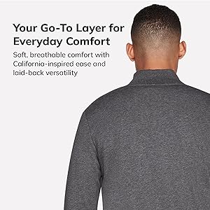 Skechers Men's Hoodless Hoodie GO WALK Everywhere Full Zip Mock Neck Jacket