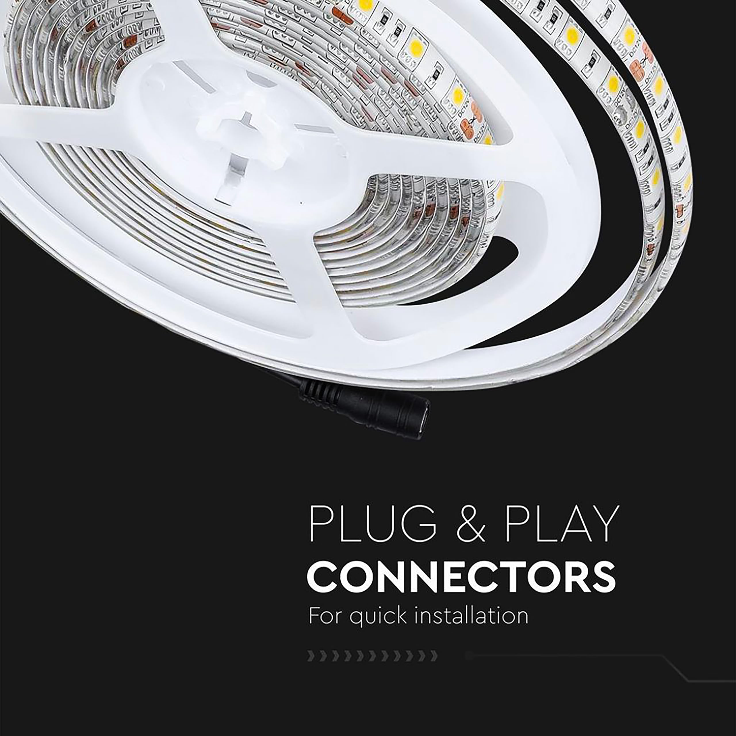 V-TAC Ruban LED Extérieur Étanche IP65-5 Mètres - SMD 5050 - Bande à LED Lumineuse 6500K Blanc Froid - Ruban LED d'Extérieur avec Bande Adhésive et Flexible pour Jardin, Terrasse, Maison - 12V