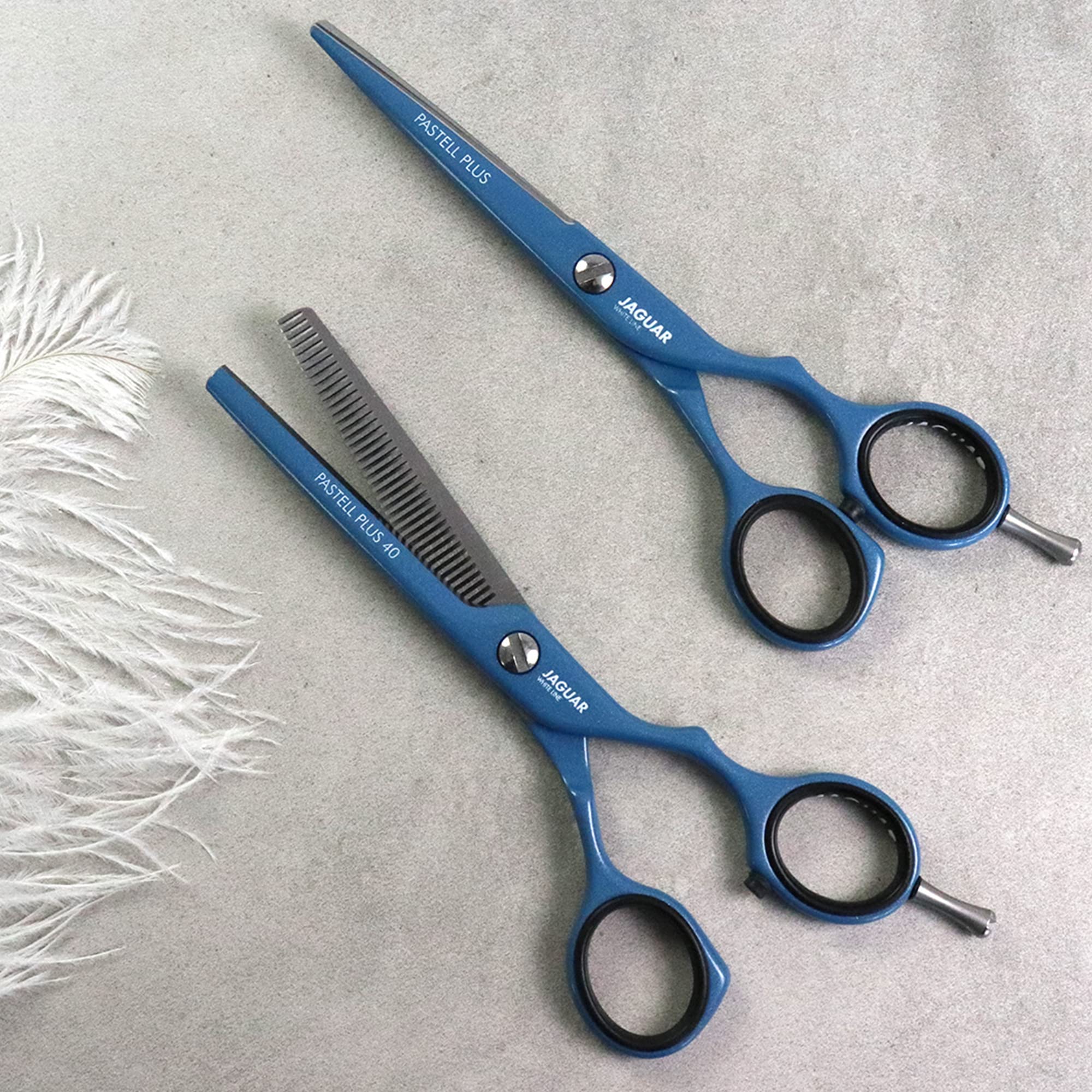 Haar-Schere 5,5" 3054-11 Pastell Plus Offset 40 Atlantic Blu, atlantic, offset, Effilierschere