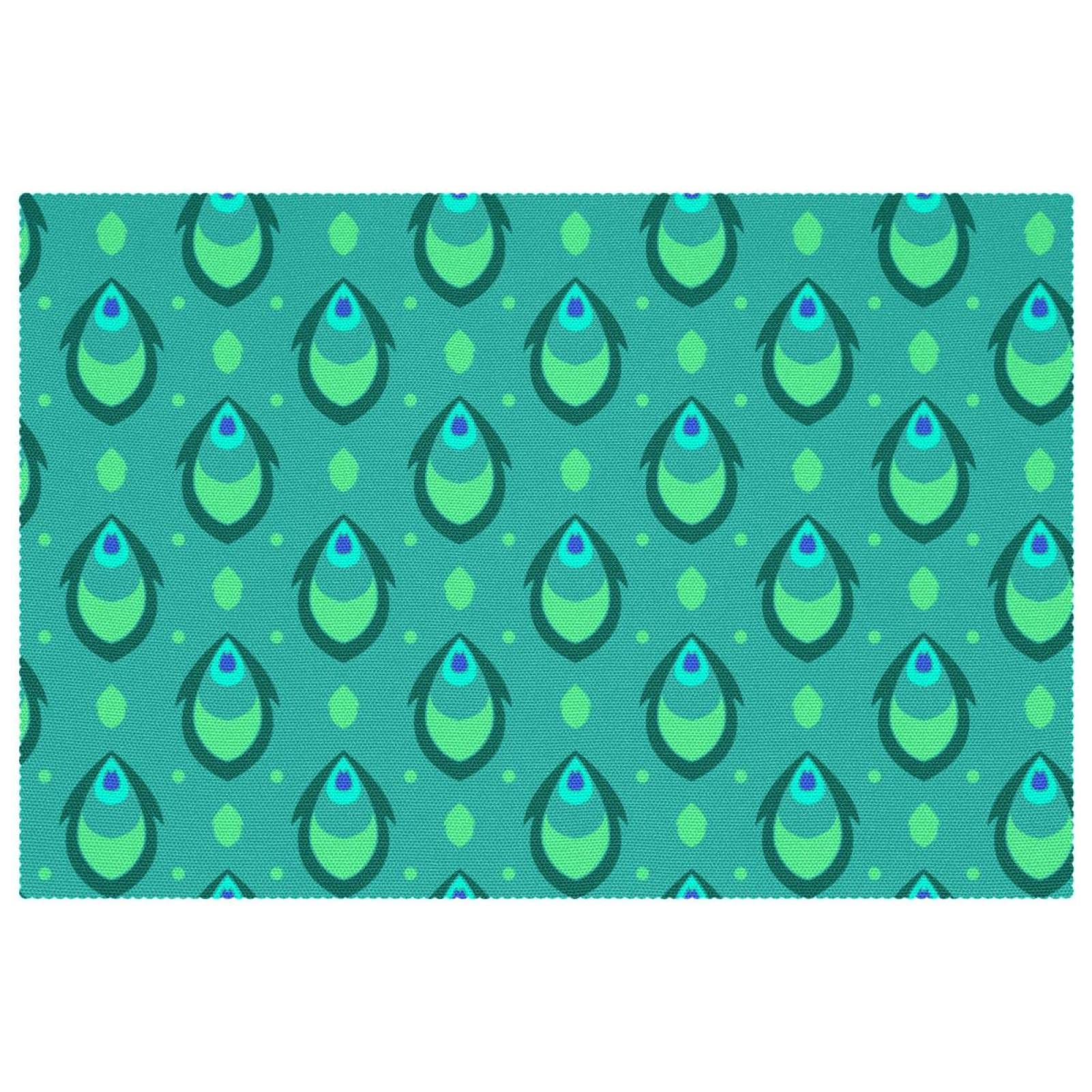 Lot de 6 sets de table motif paon bleu lac pour sublimer votre salle à manger