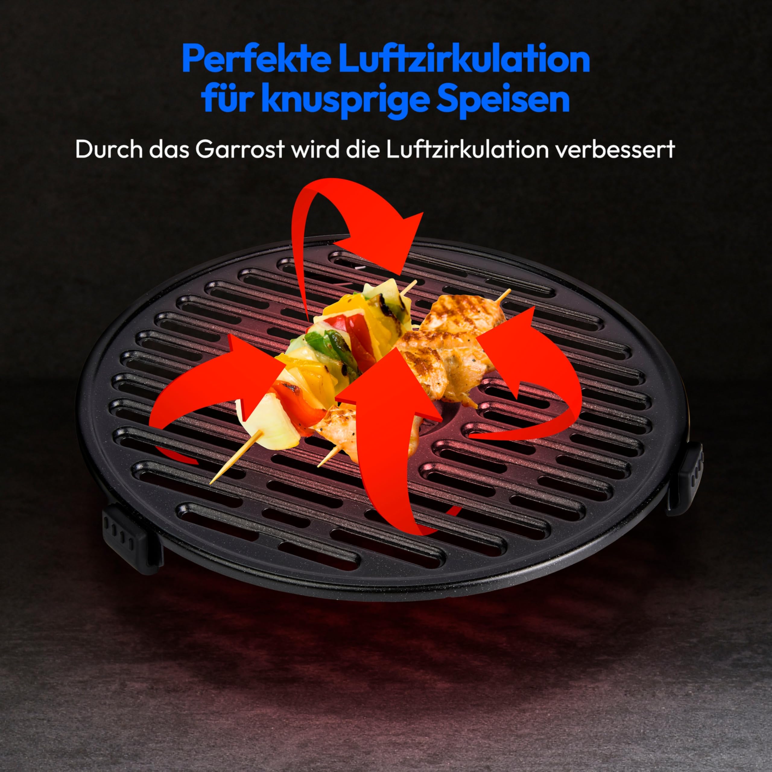 MEDION P30 L Heißluftfritteuse (4,7 Liter, Airfryer, 1500 Watt, einfache Bedienung, ölfreies Frittieren, 60 Min Timer, bis zu 200° C, Antihaft-Beschichtung, MD13020)