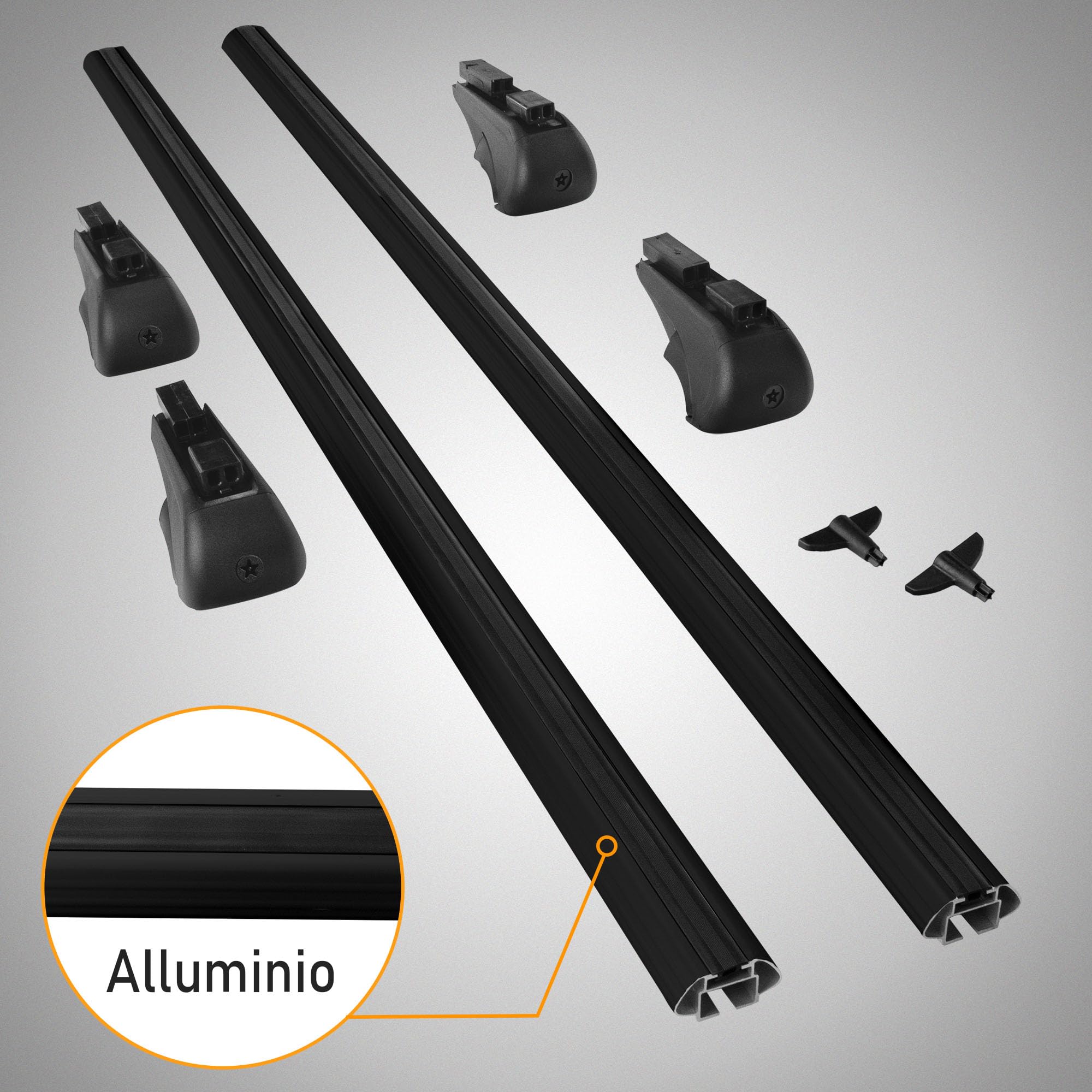 CHROMEMASTER Portapacchi da Tetto, Barre Tetto; Compatibile con Ford Kuga 2013-2019; Per il Trasporto di Box da Tetto, Portabiciclette, Scala | Struttura Leggera e Resistente in Alluminio