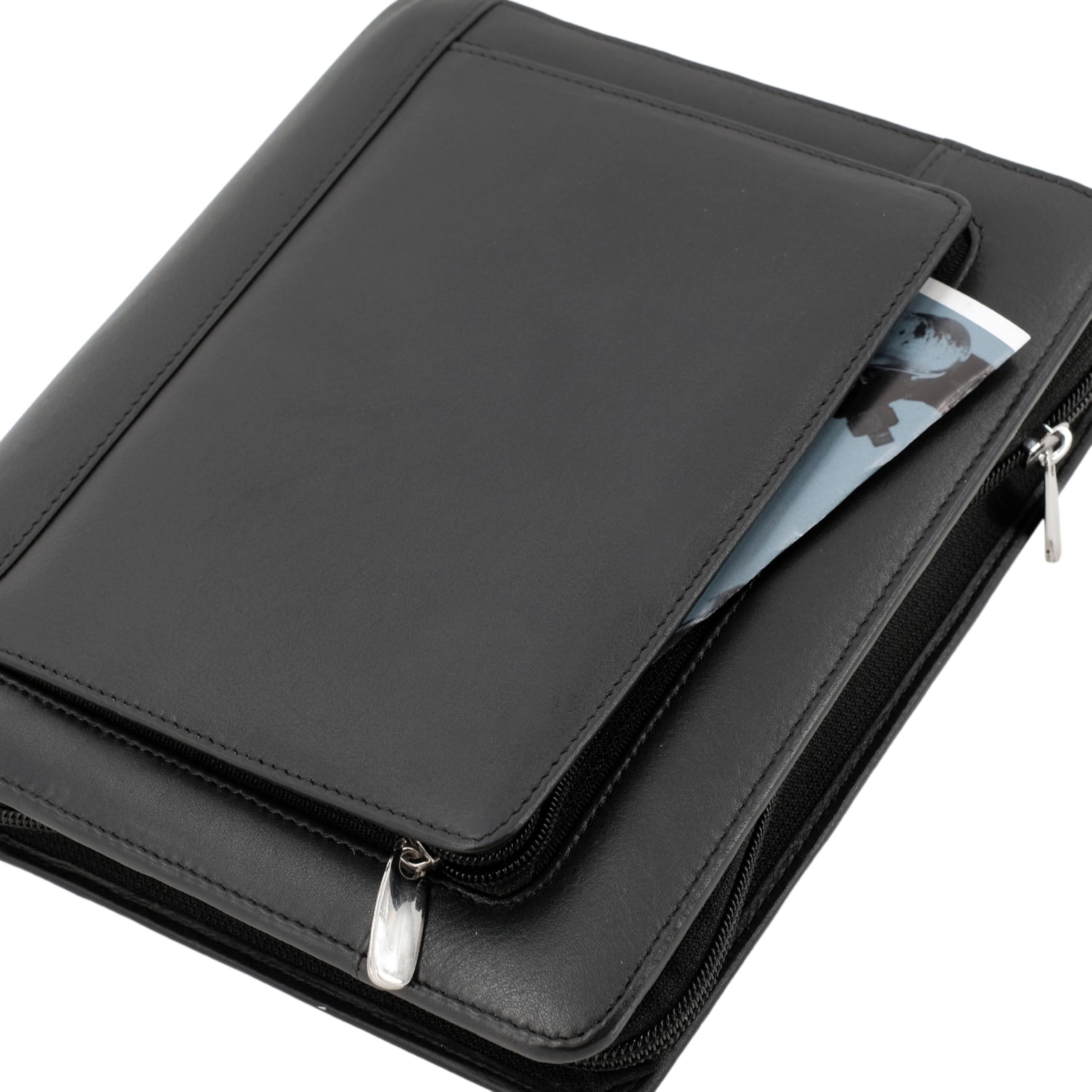Bind T 301 - Managerplaner A5, Timeplaner aus Nappaleder, Systemplaner in schwarz, Terminplaner mit Systemeinlage Manager, Kalender 1 Tag = 1 Seite, Planer mit Reißverschluss, Timer ca. 25,5 × 21,5 cm [Office Product]