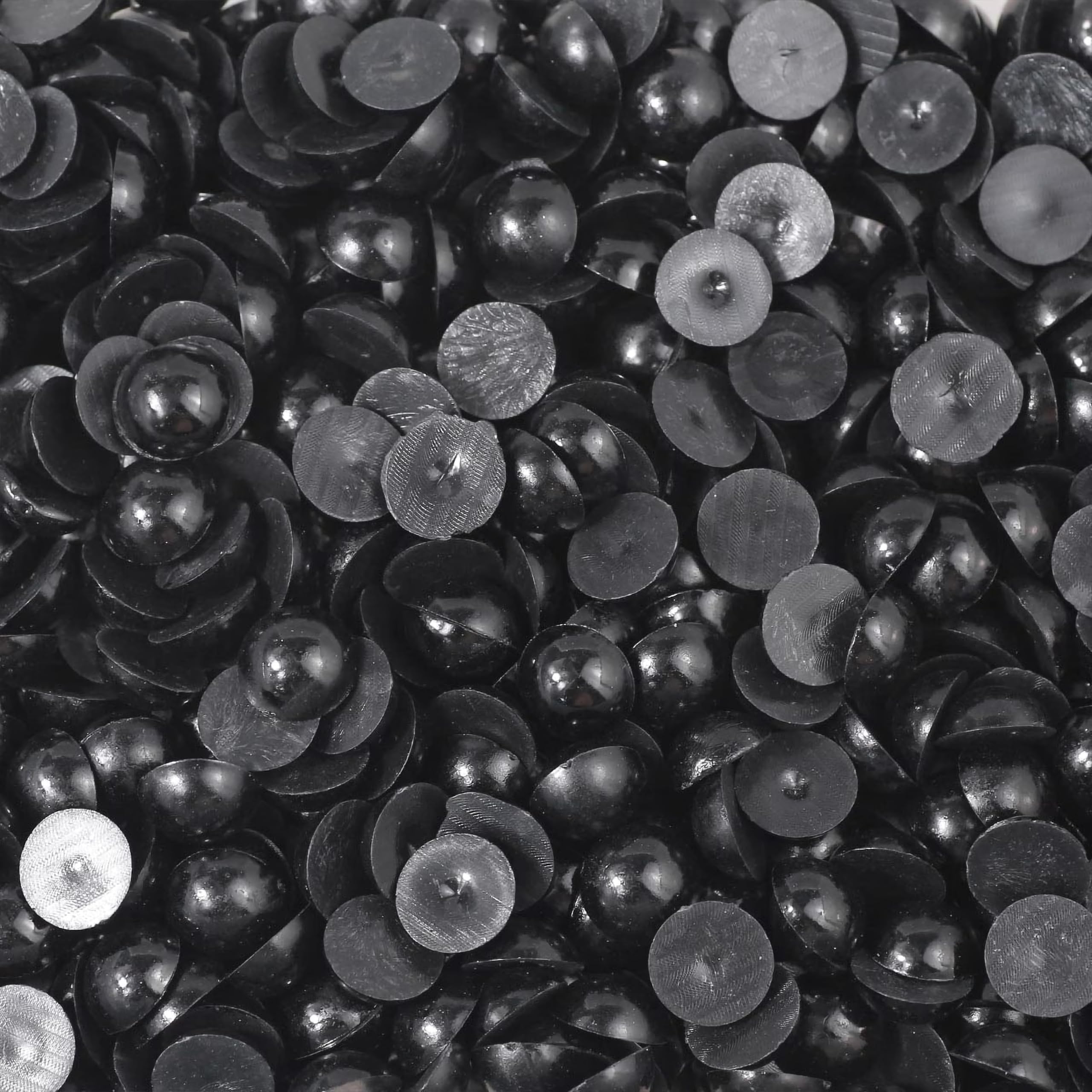 INDIKONB Black Flatback Pearls for Craft and Jewellery Making Half Round Resin Beads for Nail Art Clothes Embellishment Maggam Work and DIY Decoration (10 MM)-picture-20