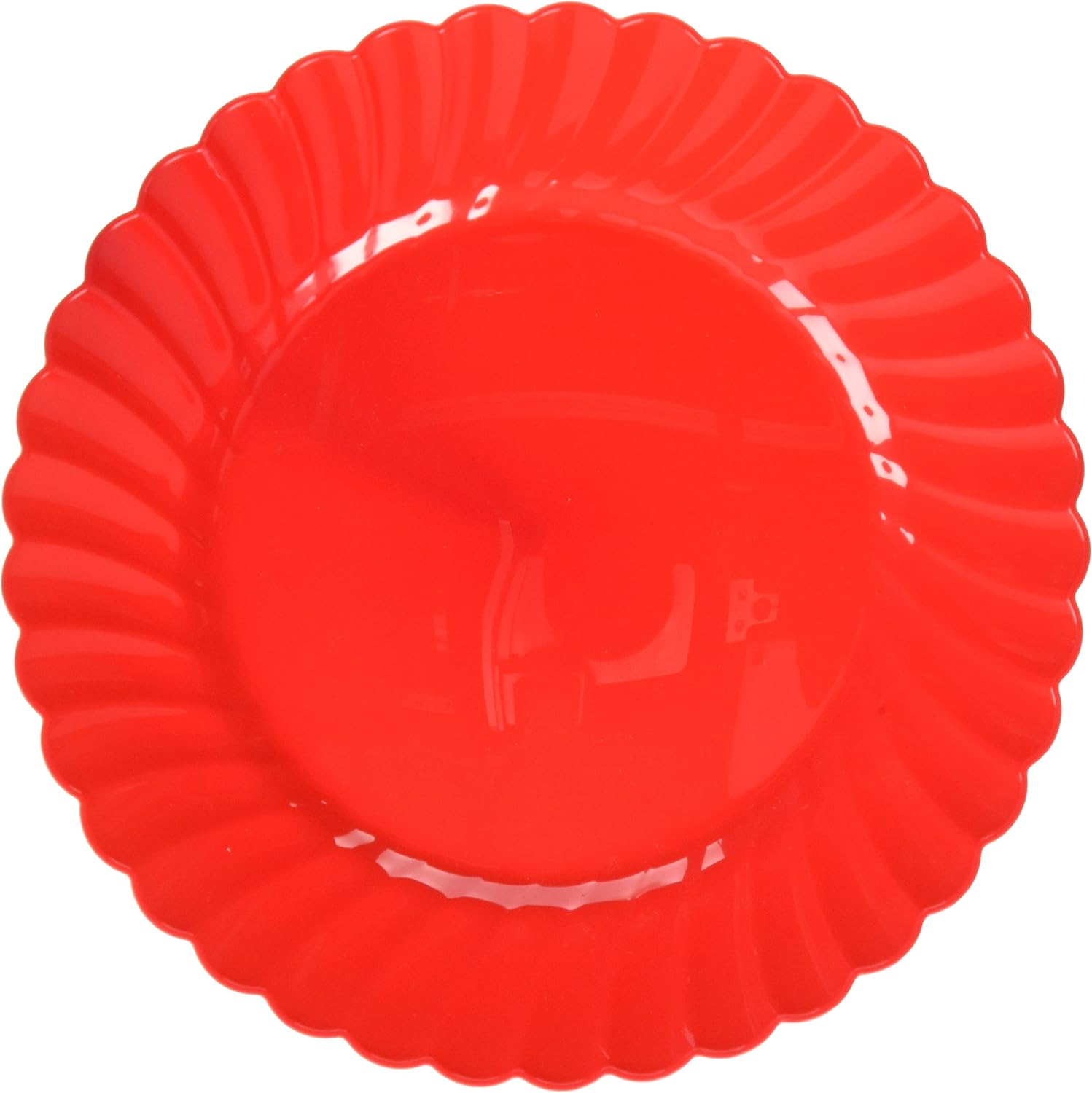 Amscan Premium Plastic Scallop Plate, 10 1/4", Bright Pink