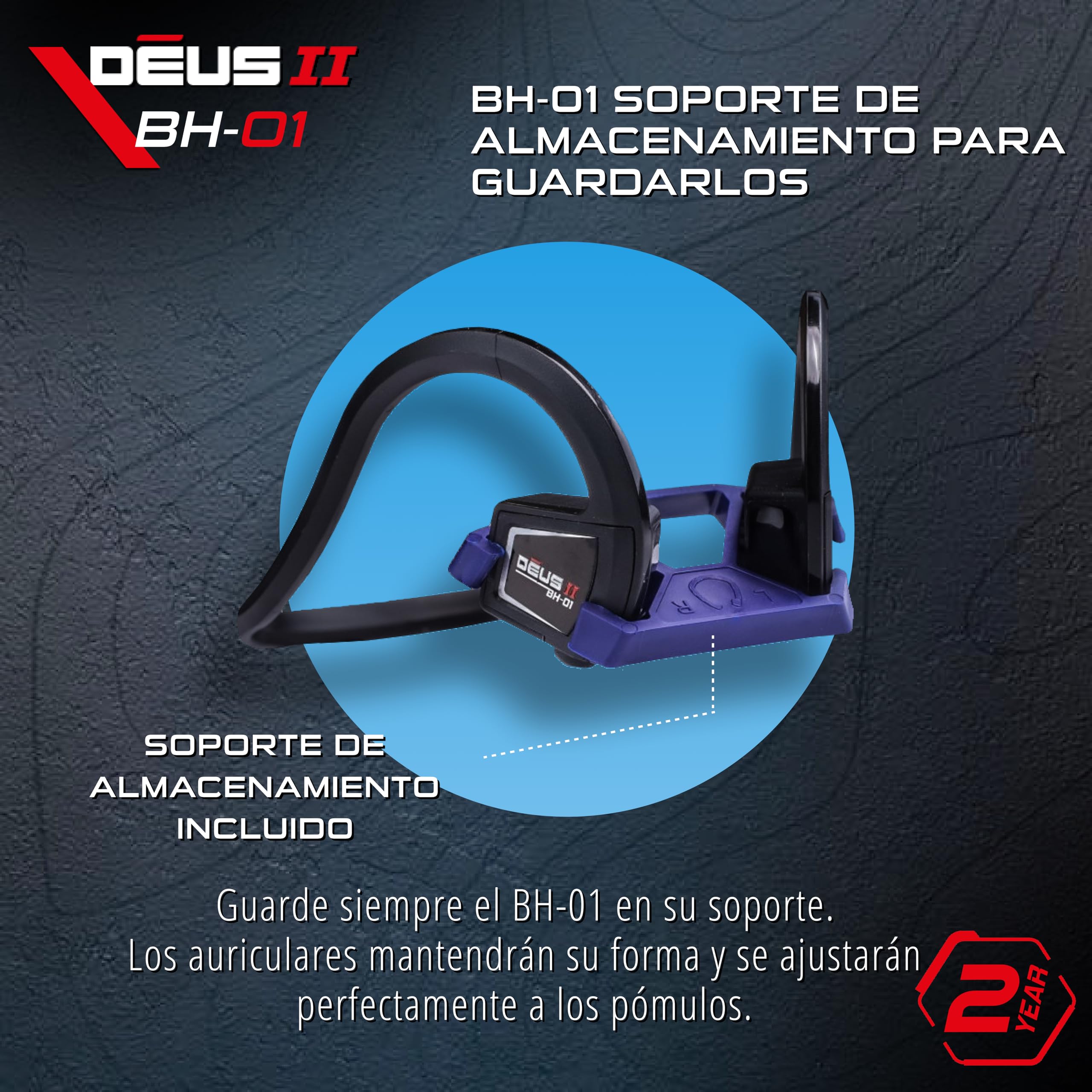 XP METAL DETECTORS BH-01, casco de conducción ósea con cable, diseñado para Le Deus II - Casco impermeable para detección de metales submarinos de hasta 20 m - certificado IP68