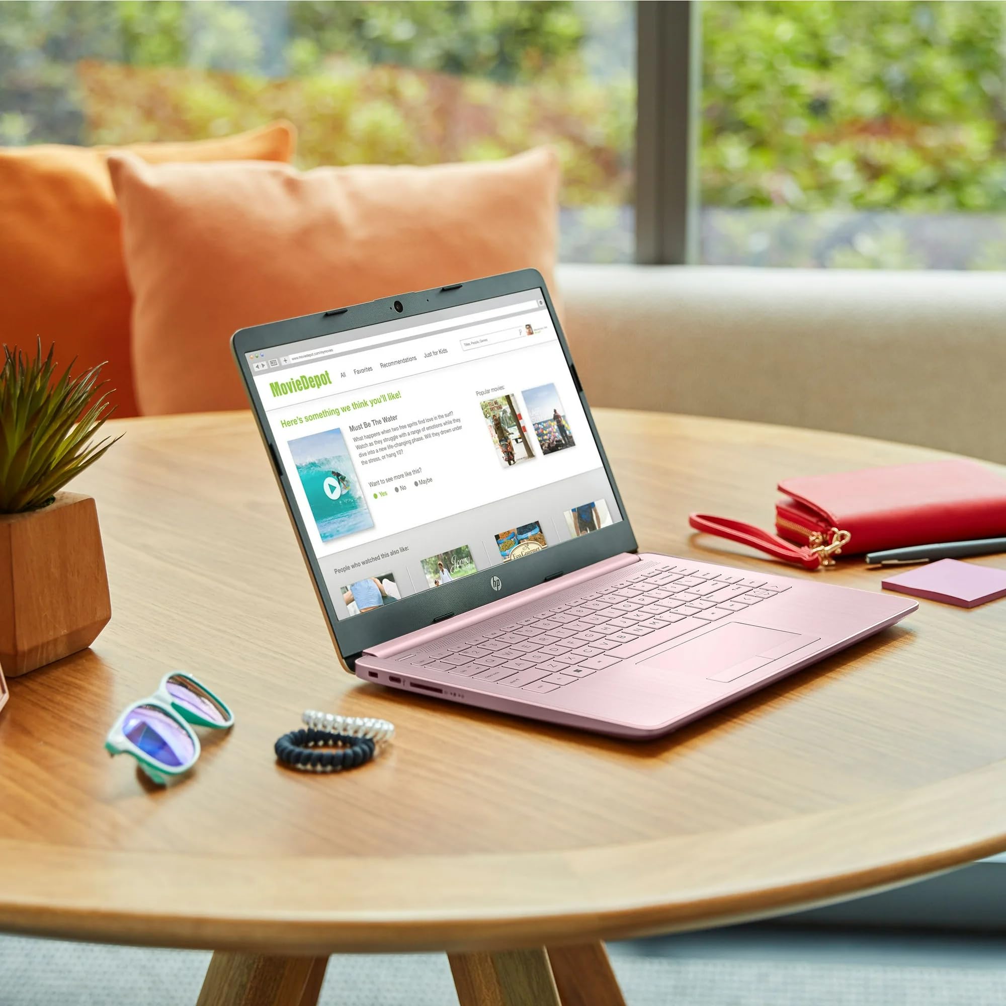 HP 14" Rose Pink Laptop | Thin, Lightweight, & Powerful | 16GB RAM | 512GB External Storage | 64GB Onboard | Free Microsoft 365 | Intel Pentium Core | Windows 11 with Wireless Earbuds