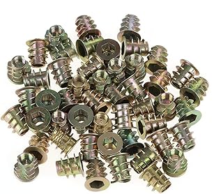 50Pcs M5x10mm Self Tapping Threaded Insert, Hex Drive Head Zinc Alloy Threaded Insert, Hex Socket Screw for Wood Insert Assortment Kit
