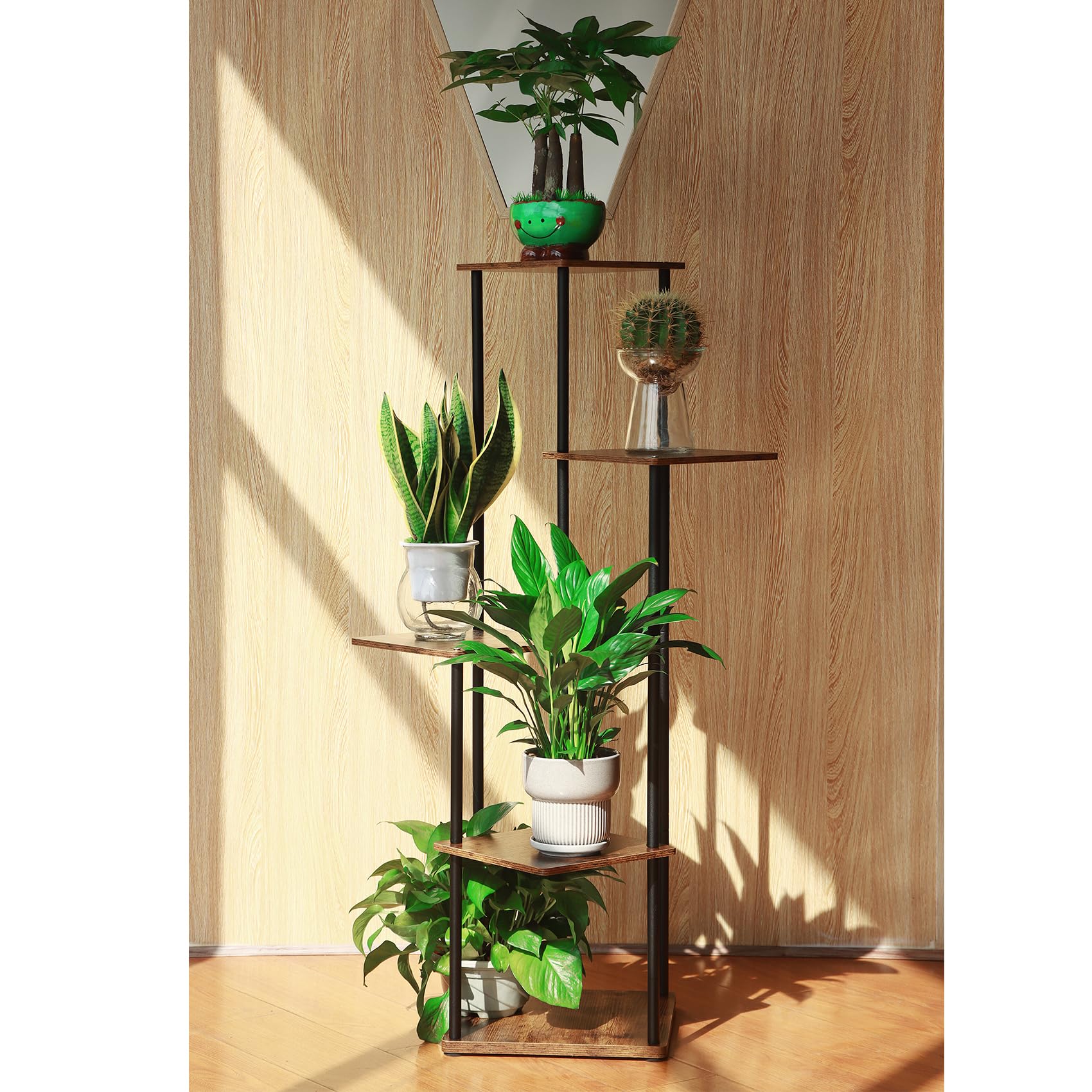 Support Pour Plantes 5 Étagères Sentasi - Étagère Design Demi-Lune Pour Intérieur/Extérieur - Balcon, Salon, Bureau