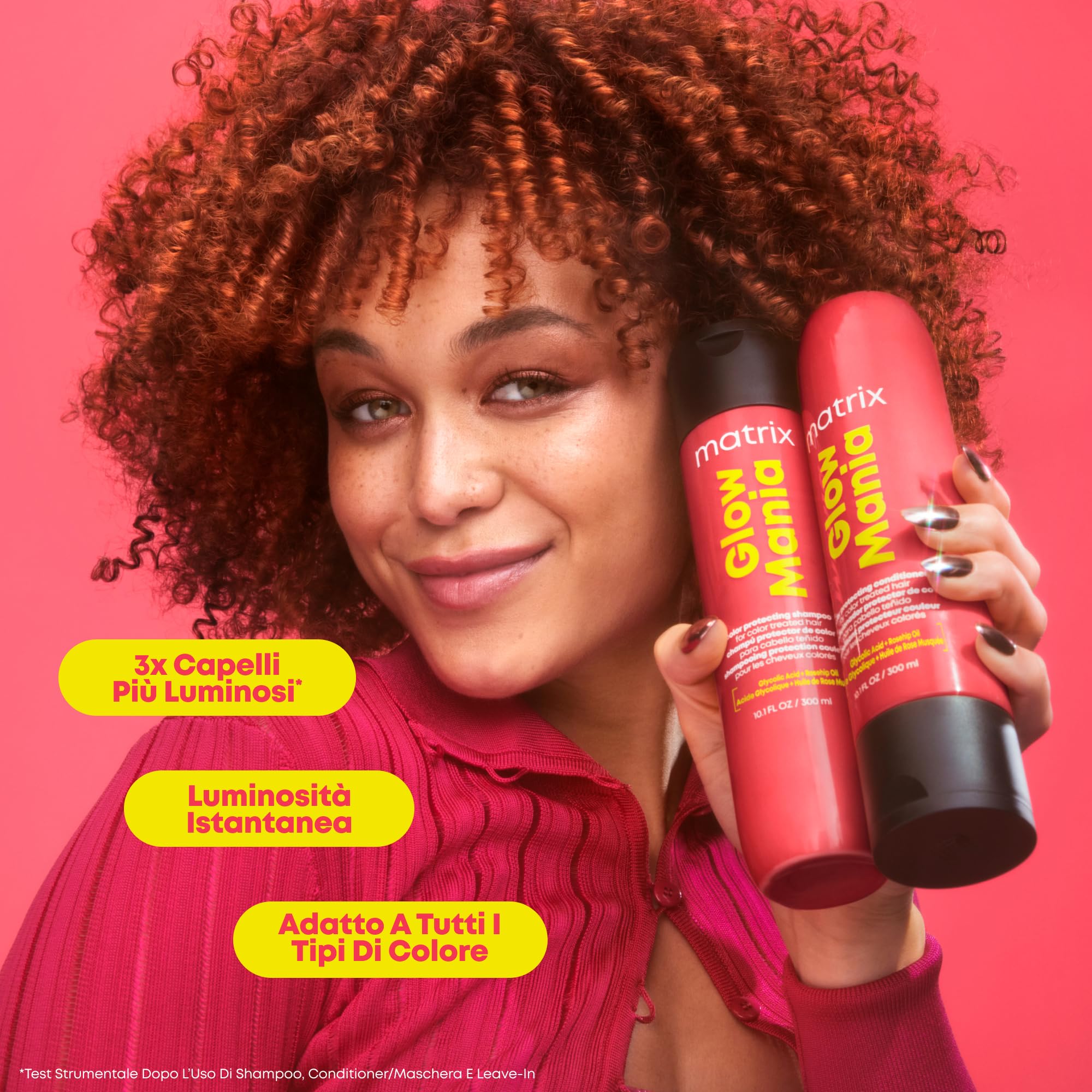 Matrix, Shampoo Per Capelli Colorati e Spenti, Colore Luminoso e Protetto, Protettore del Colore, Formulato con Acido Glicolico e Olio Di Rosa Canina, Senza Solfati, Glow Mania, 300 ml