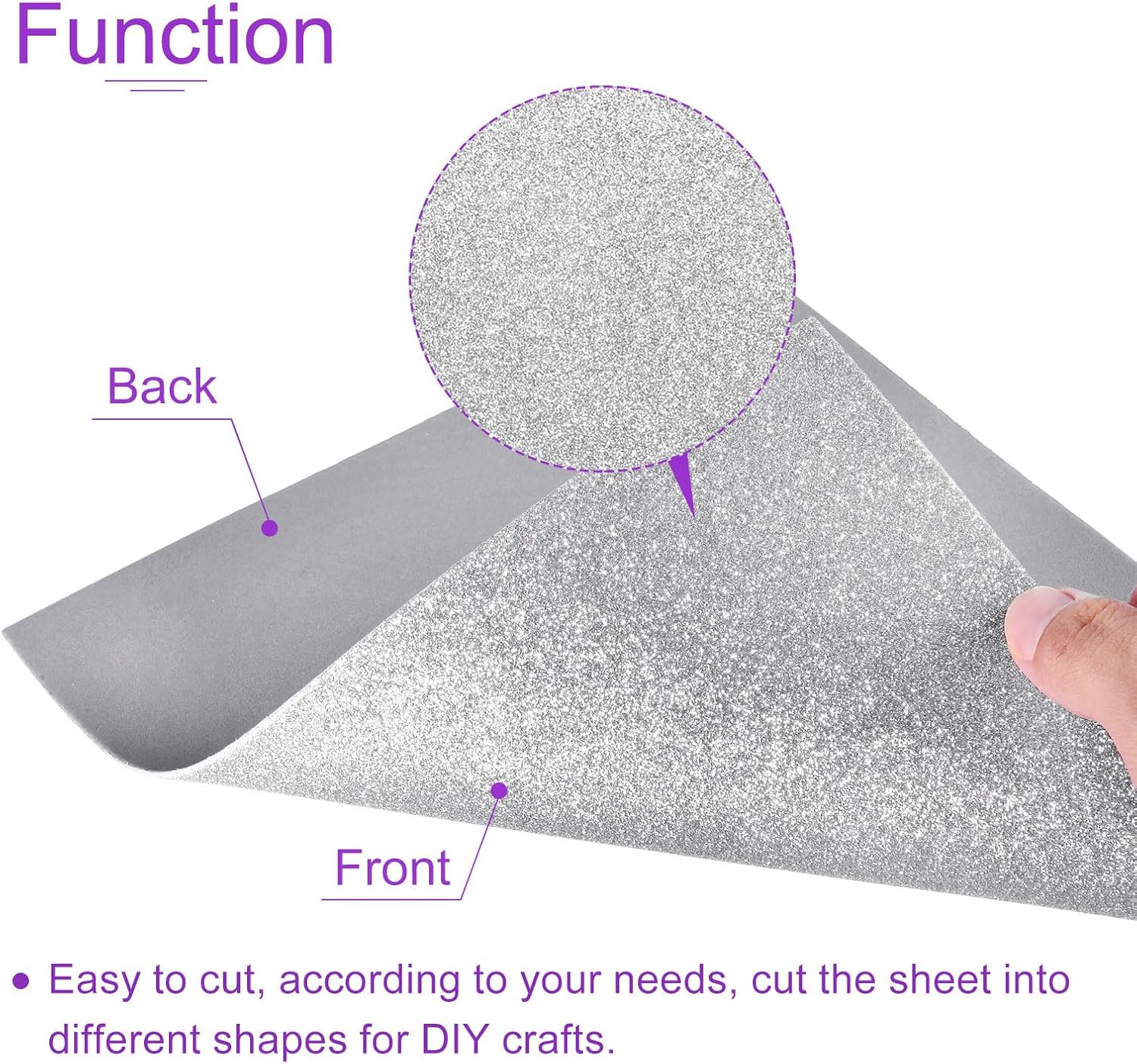 DMiotech 24 Pack 10.83 x 8.46 Inch 2mm Thick EVA Foam Sheets for Arts and Crafts Craft Foam Sheets Silver Tone Glitter