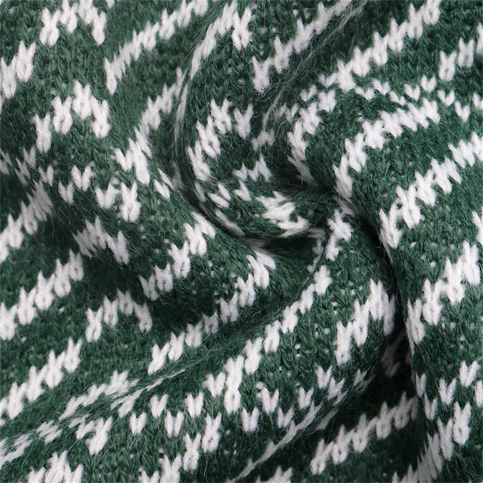 Pullover da donna a maniche lunghe con colletto a polo pied de poule