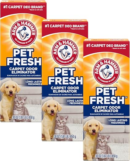 Arm & Hammer Pet Fresh Carpet Odor Eliminator Plus Oxi Clean Dirt Fighters (Pack of 3), 48.9 Ounce