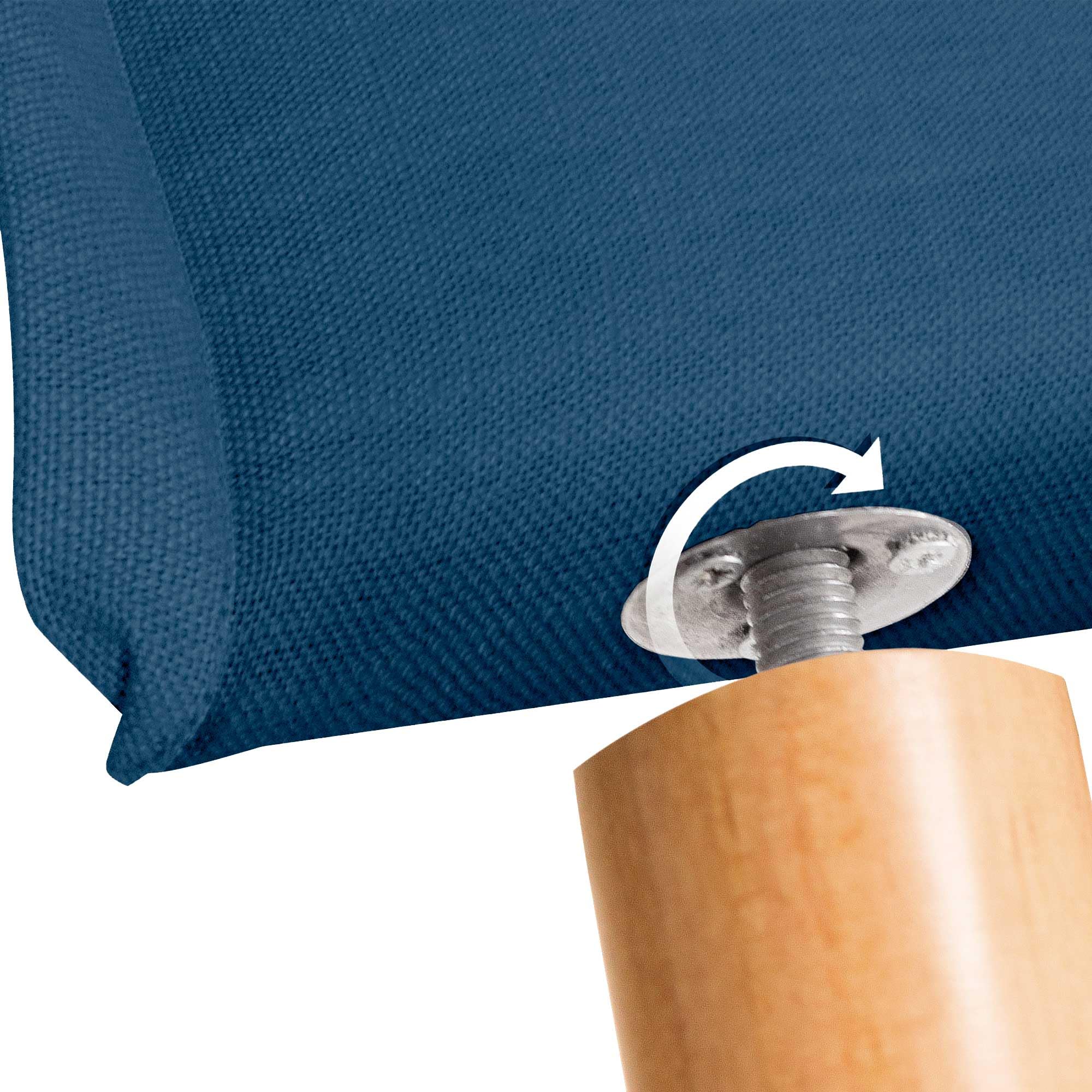 DHOME Testiera in lino naturale con bordo della testiera imbottito Letto moderno TOP TRENDING (Blu Navy, 160x105cm con Gambe (Letto 150/160))