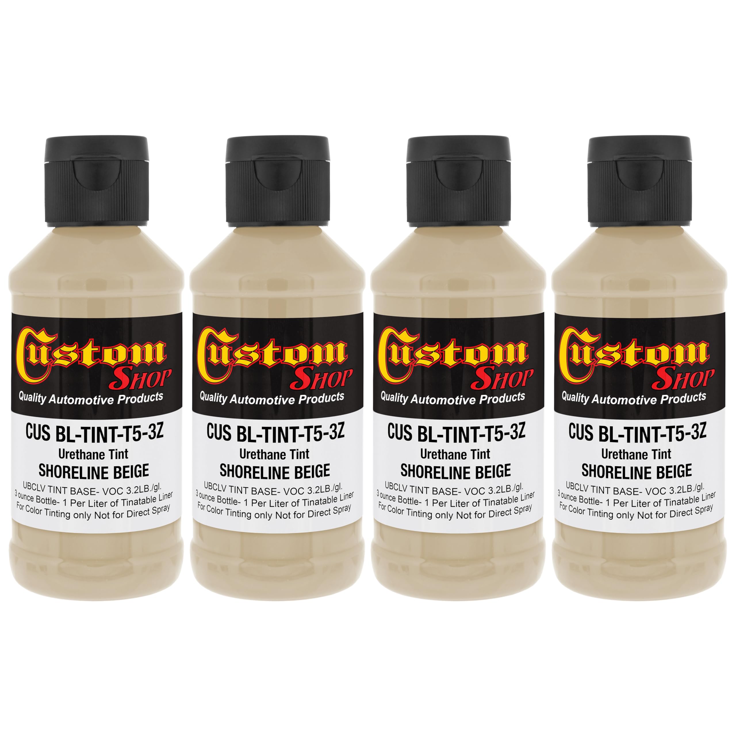 Custom Coat 3 Ounce, Shoreline Beige, Bed Liner Tint Concentrate, 4 Pack