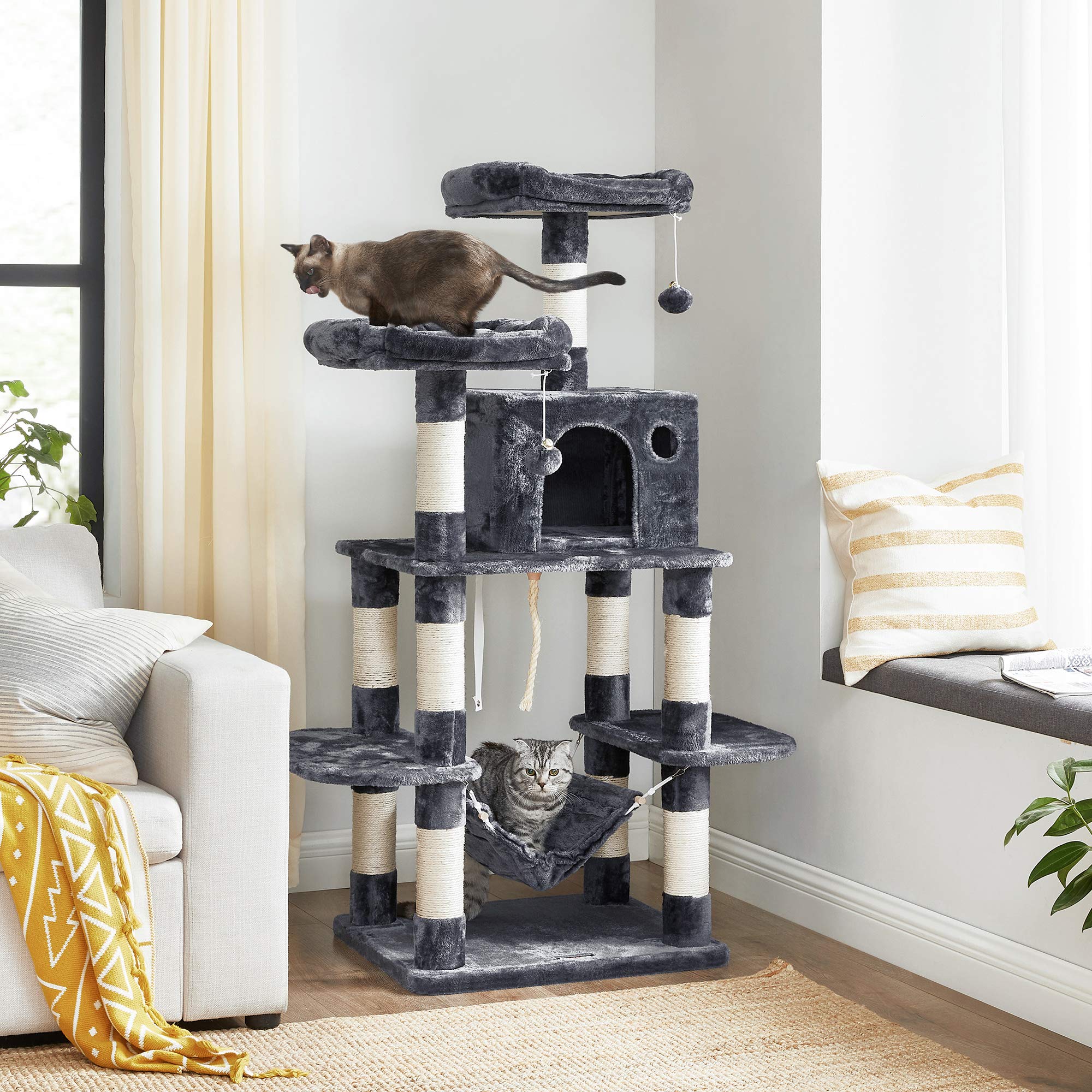 Buy FEANDREA MultiLevel Cat Tree for Big Cats, Stable Cat Tower Online at desertcart UAE