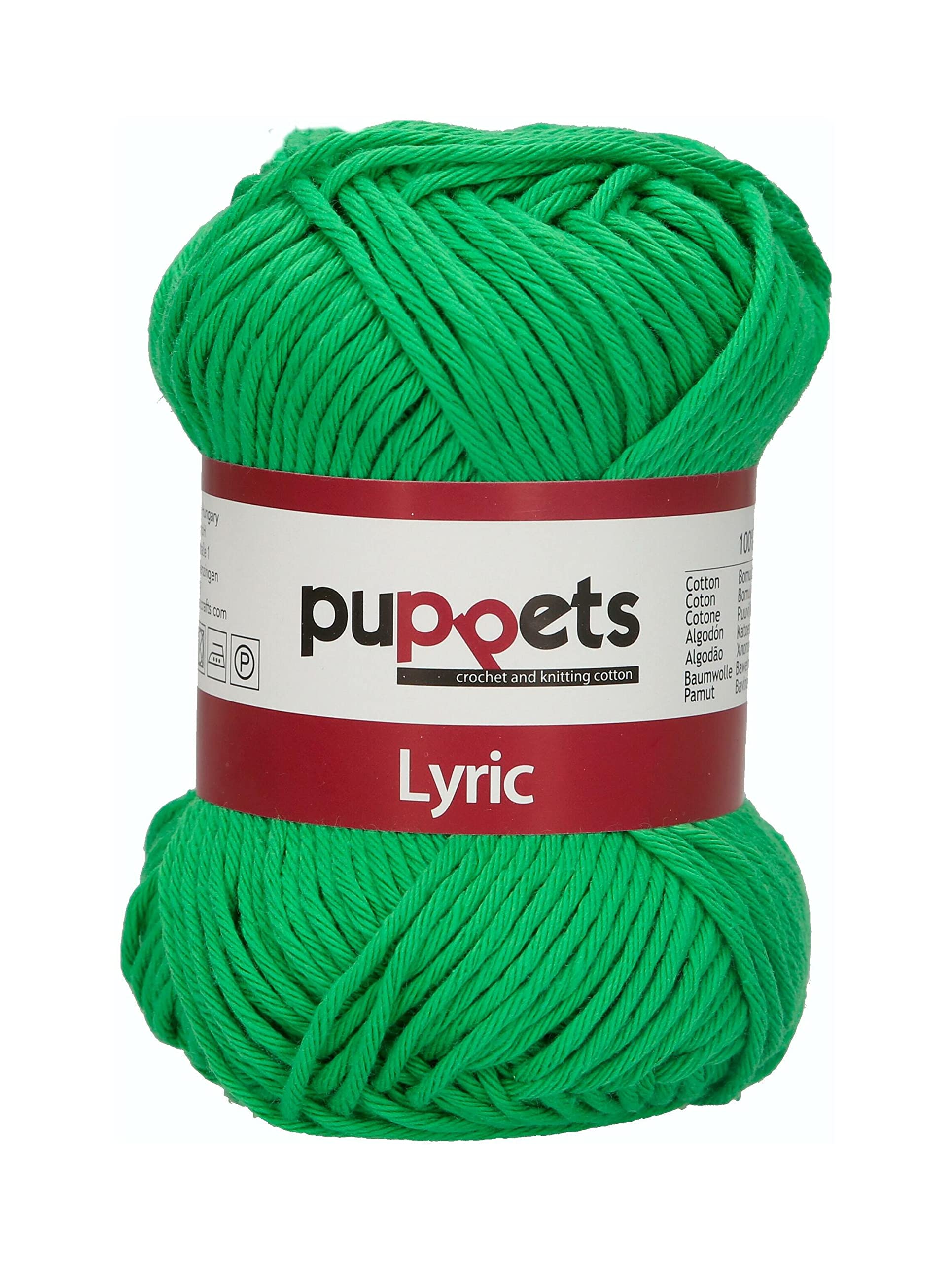 Puppets Lyric Stärke 8 4572008-05012 Crochet Yarn 100% Cotton Green