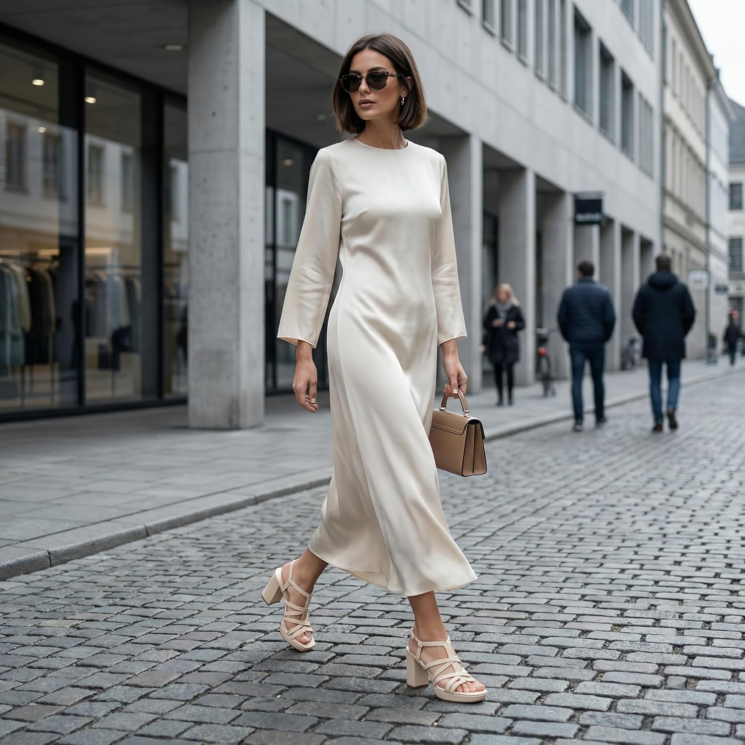 Women's Platform Heels Chunky Heeled Sandals, Ankle Strappy Round Open Toe Dressy Shoes Wedding Party High Pump Heels for Women. - Image 6