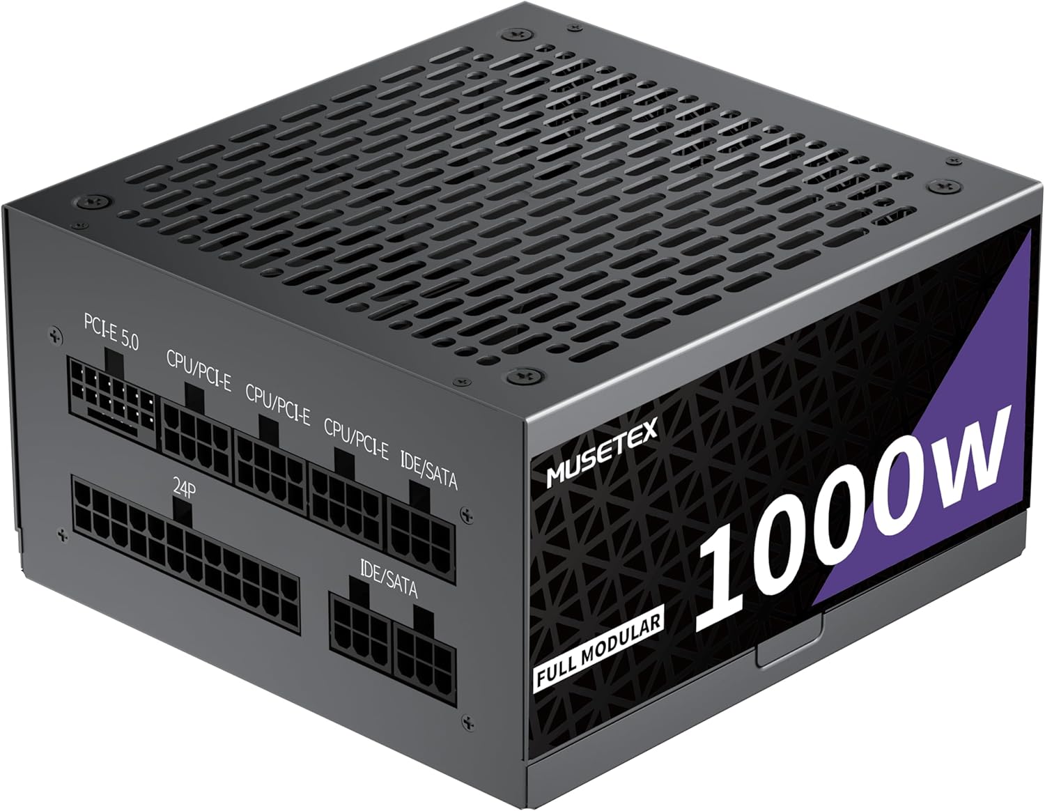 MUSETEX Y6 PC CASE ATX 3 x 120mm Fans Pre-Installed Bundled 1000W PC Power Supply