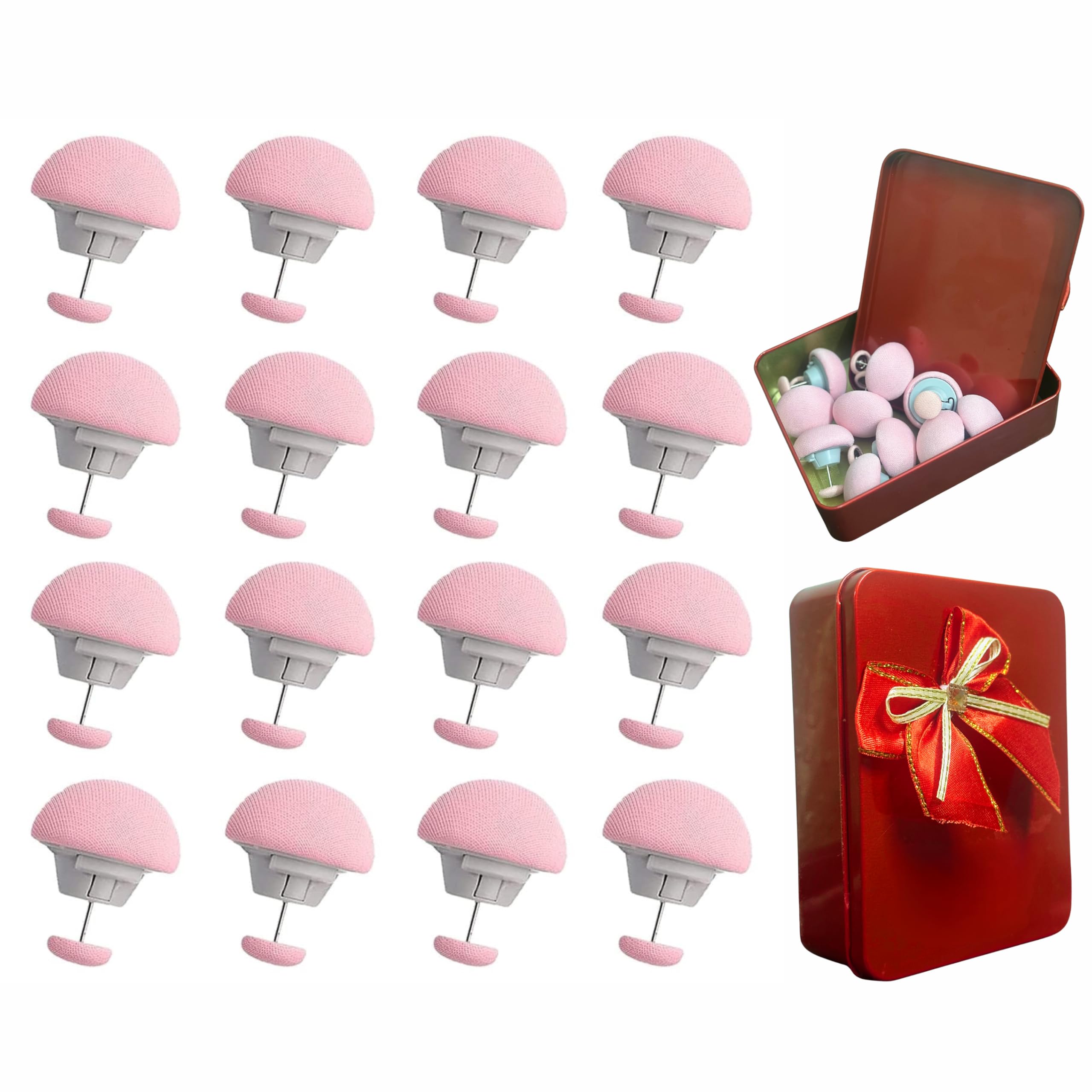 Duvet Clips with tin Storage Box | Anti-Slip Blanket Button Clip | Bedsheet & Quilt Fixing pins| Bed Lock Clips|Multi-Purpose Duvet for Comforter, Mattress, Sofa Covers & Curtains (10, Pink)-image-16