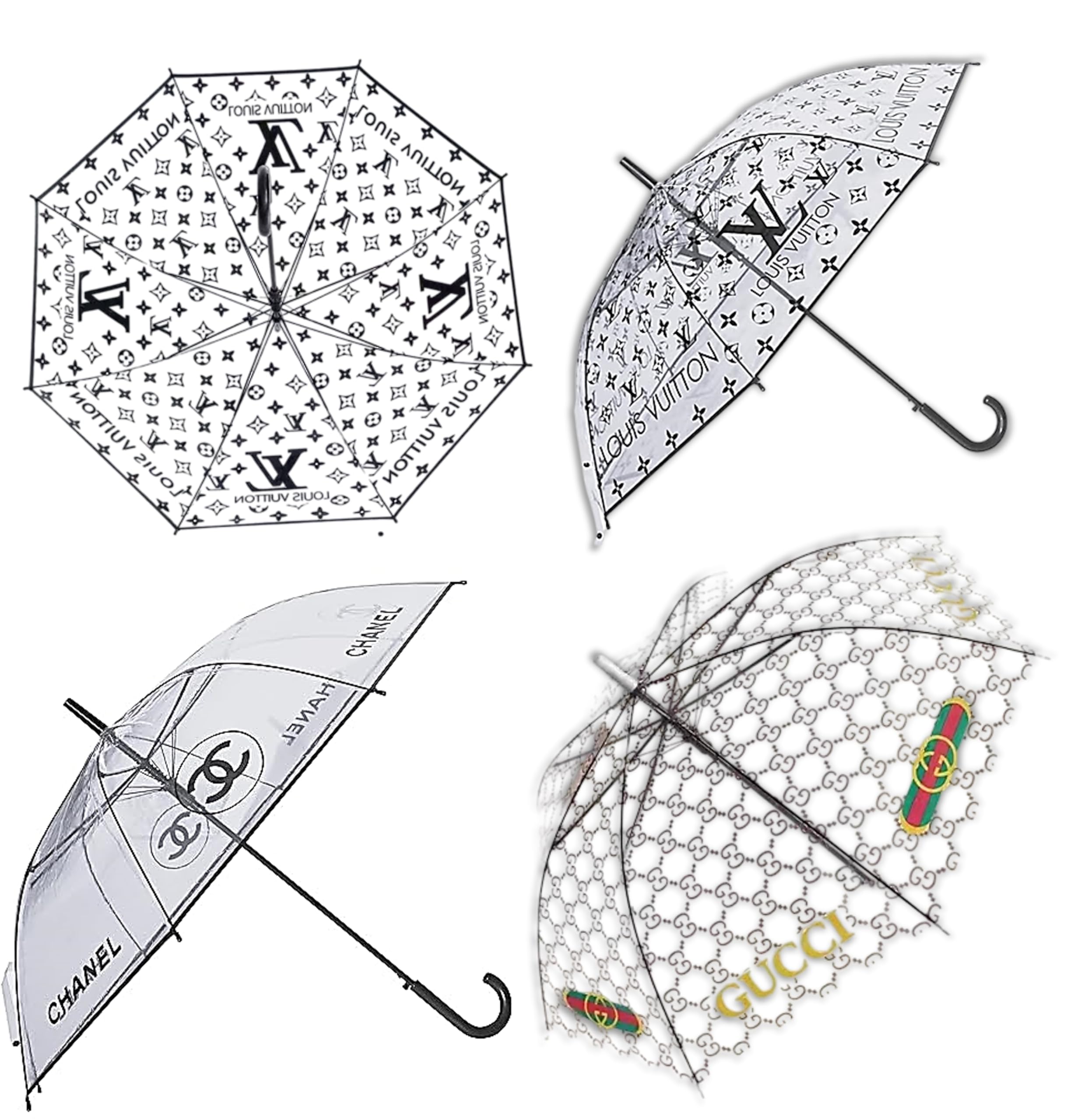 UNIQ Clear Designer Fashion Branded Bubble Full Size Umbrella, Transparent, Durable with Sturdy Bubble Design ? Random Brand will be served in each Purchase.-image-27