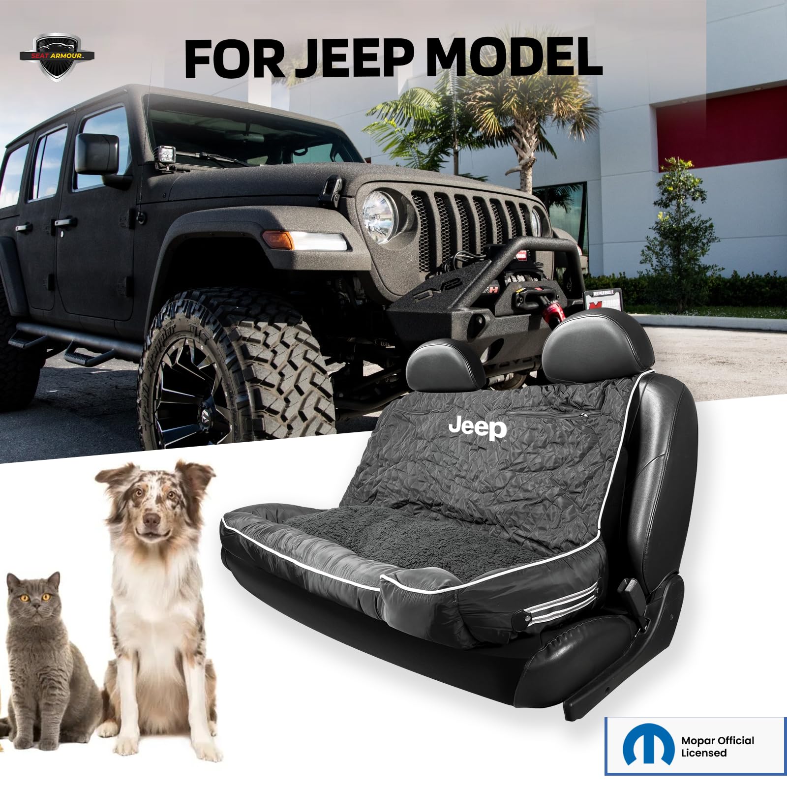 Amazon.co.jp: PetBed2GO ブラック Lサイズ - ジープ文字ペットベッド