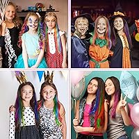 Vista 7 de Kyerivs 48 extensiones de cabello con clip de colores, regalo para niñas de 20 pulgadas, postizos de arco iris, rellenos de cesta de Pascua