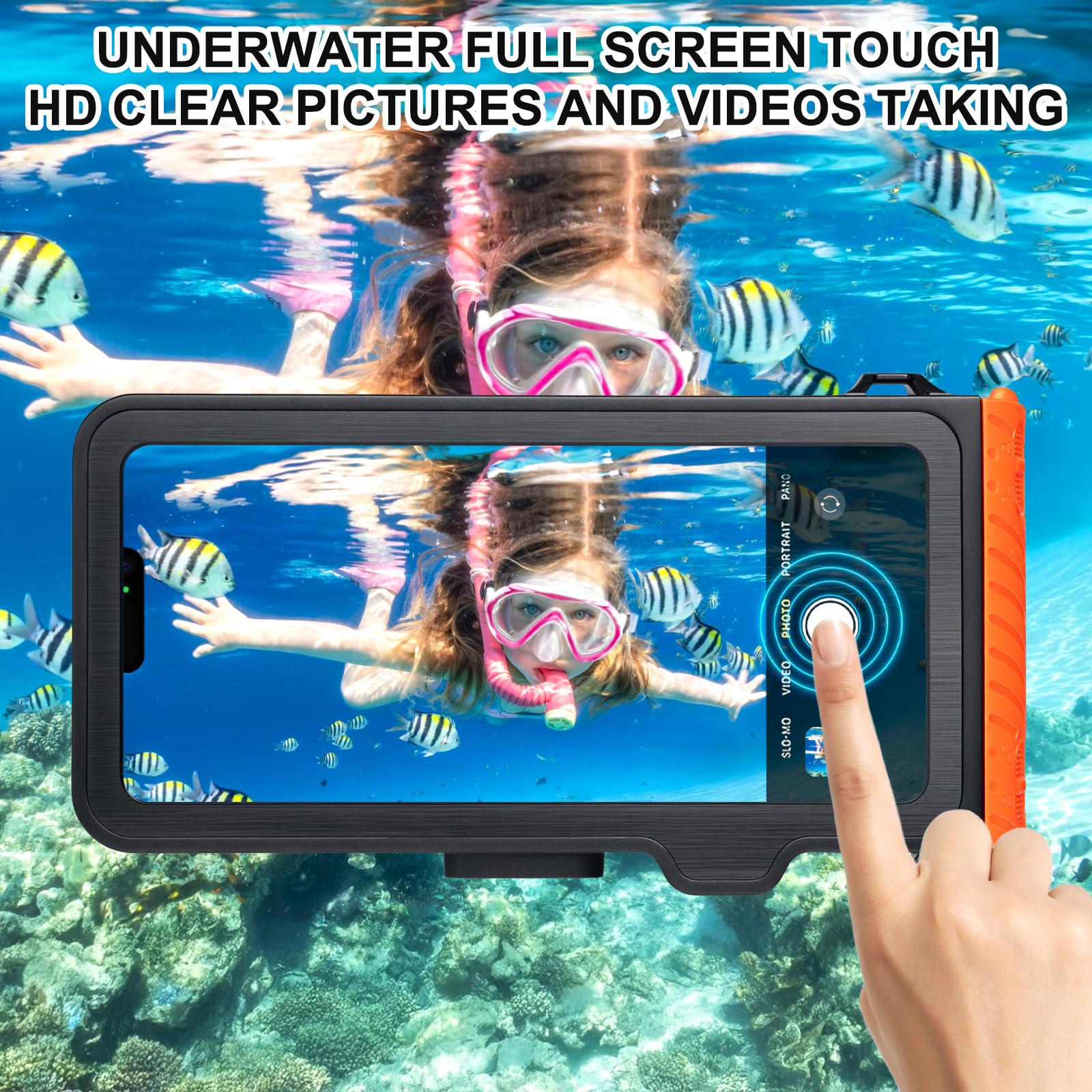 ShellBox wasserdichte Selfie Stick with wasserdichte Handyhülle Set Unterwasser Wasserfeste Handyhülle Schwimmen Baden Tauchen Surfen Bootfahren Compatible iPhone 16e 16 15 14 13 Pro Max Samsung S25