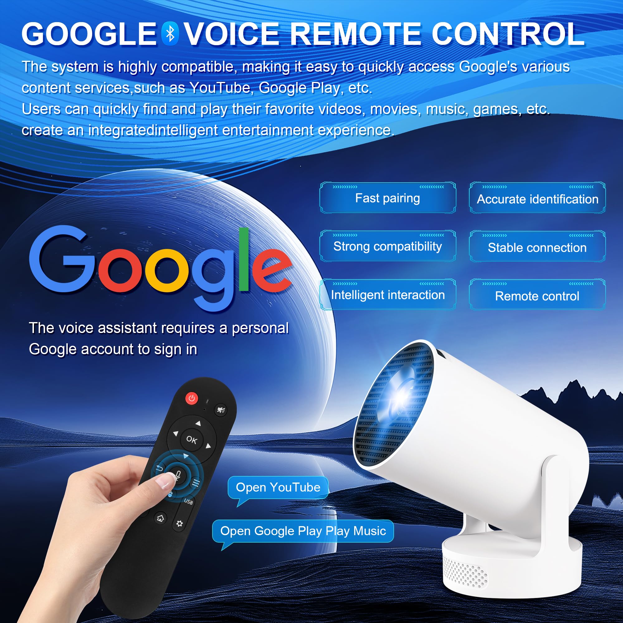 Mini Projektor 4K Beamer Tragbarer Minibeamer 2.4/5G Dual WiFi6 Android 11 1080P Full HD unterstützt für Telefon/PC/Lap/Stick HDMI Heimkino Externer Lautsprecher