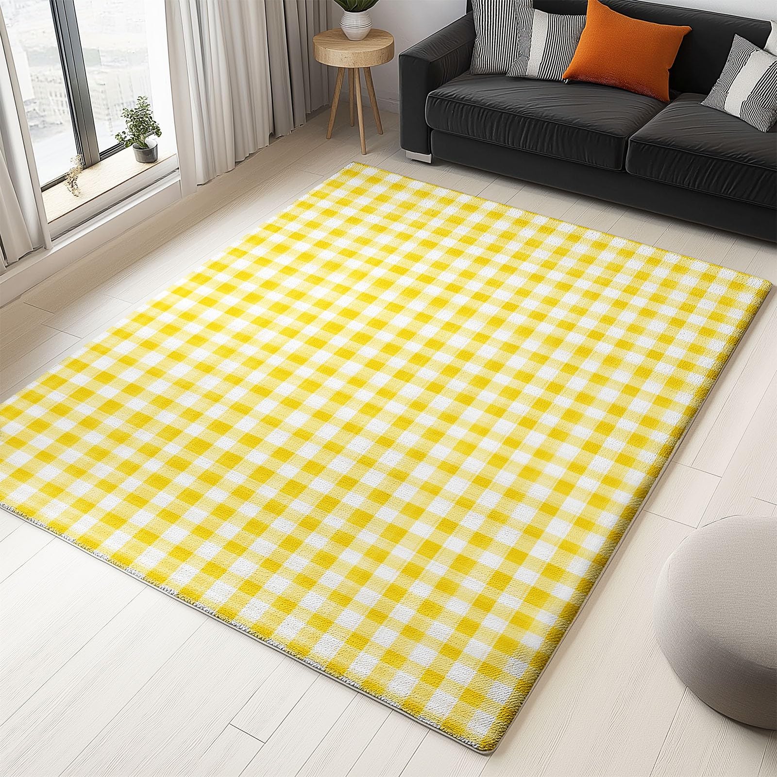 Tapis salle à manger blanc et cuisine moderne 120x170 poil ras