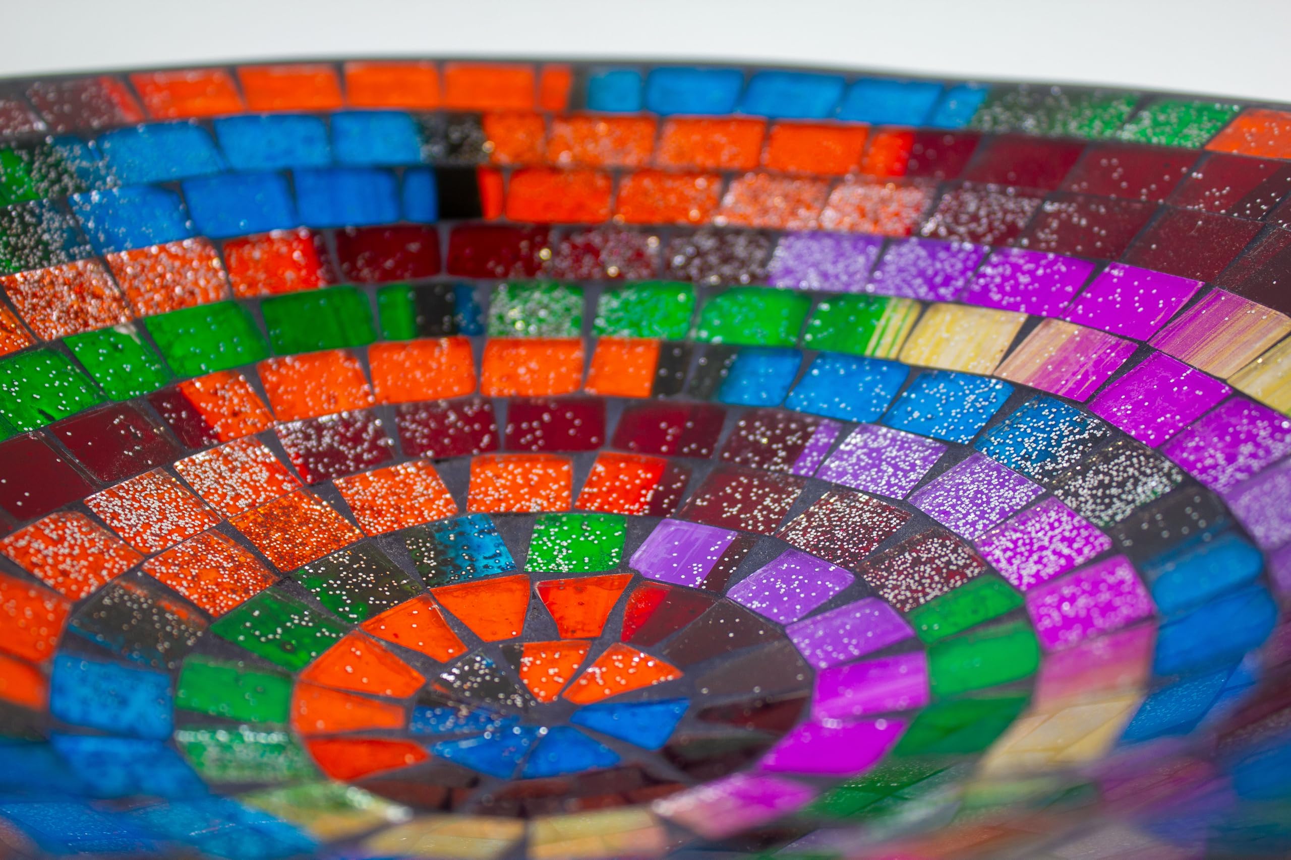 Handgefertigte Mosaik-Schale – Mit Bunten, Hintermalten Glassteinen, 20 Cm Durchmesser