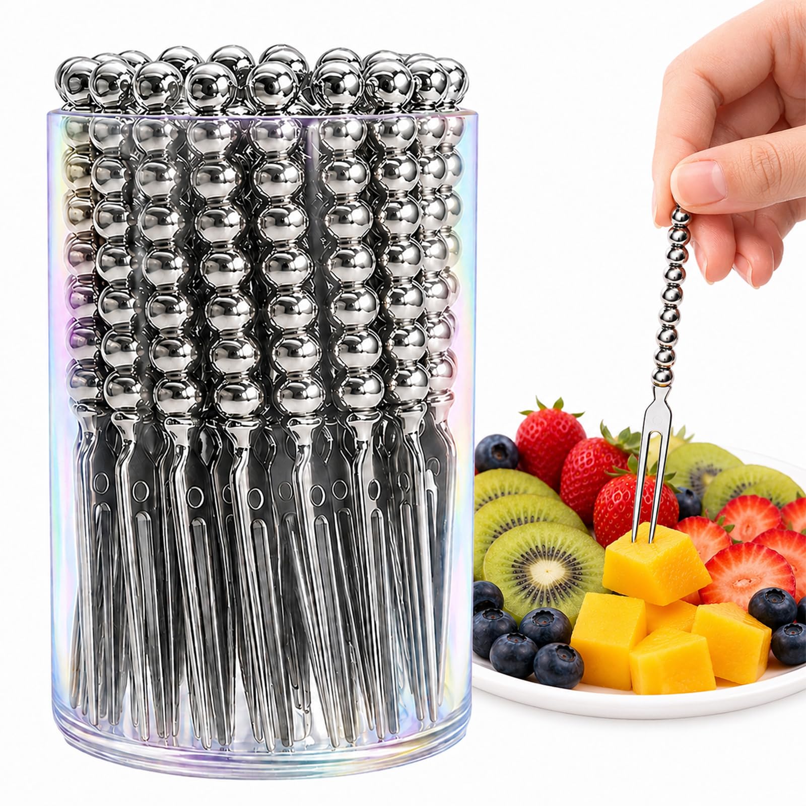 Mini Dessert Forks 120 Count Silver Plated Forks, Mini Fruit Forks 4.2 Inch — Amazon image 8
