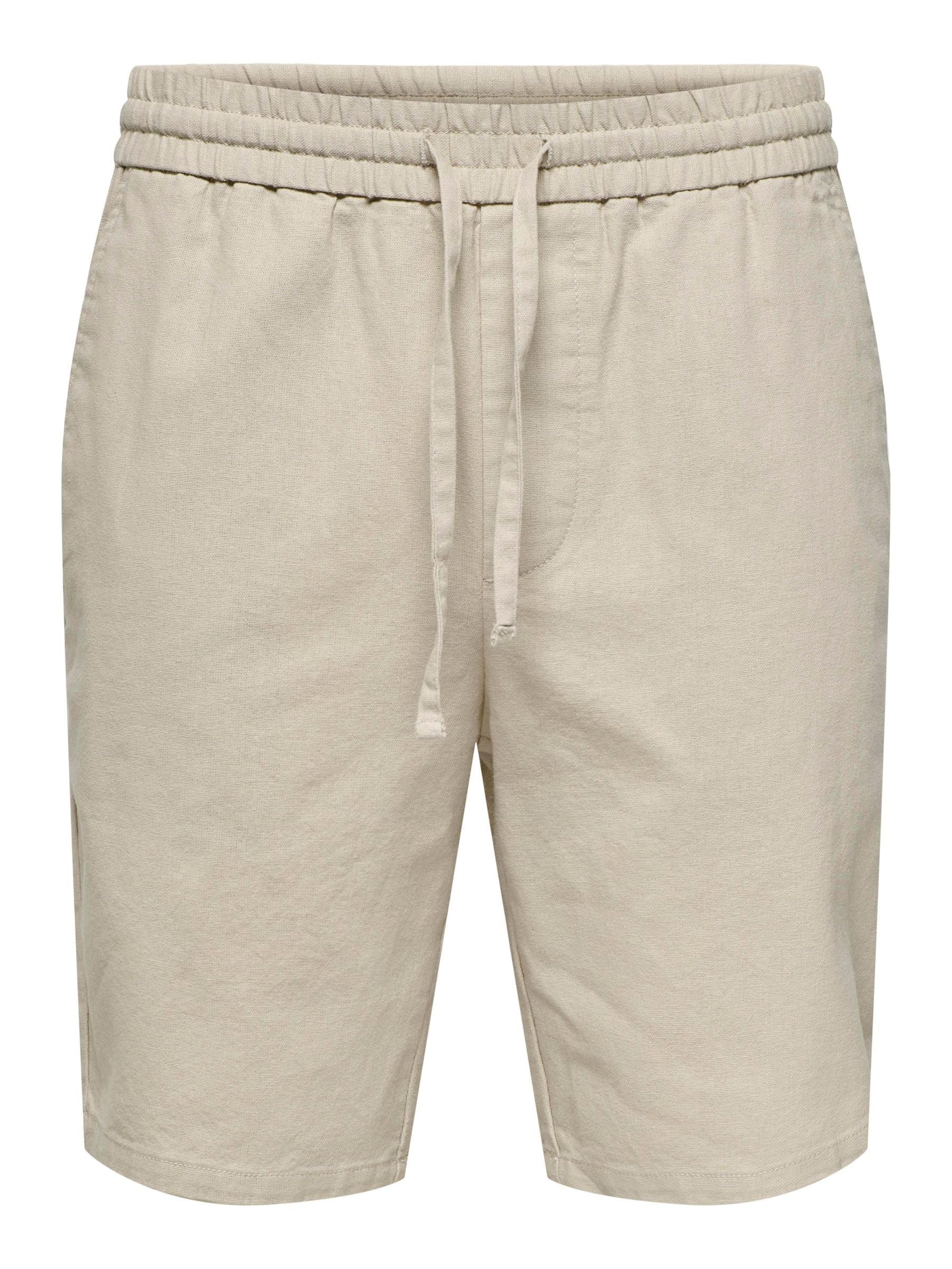 Only & Sons Herren Onslinus 0007 Cot Lin Shorts Noos, Silver Lining, L