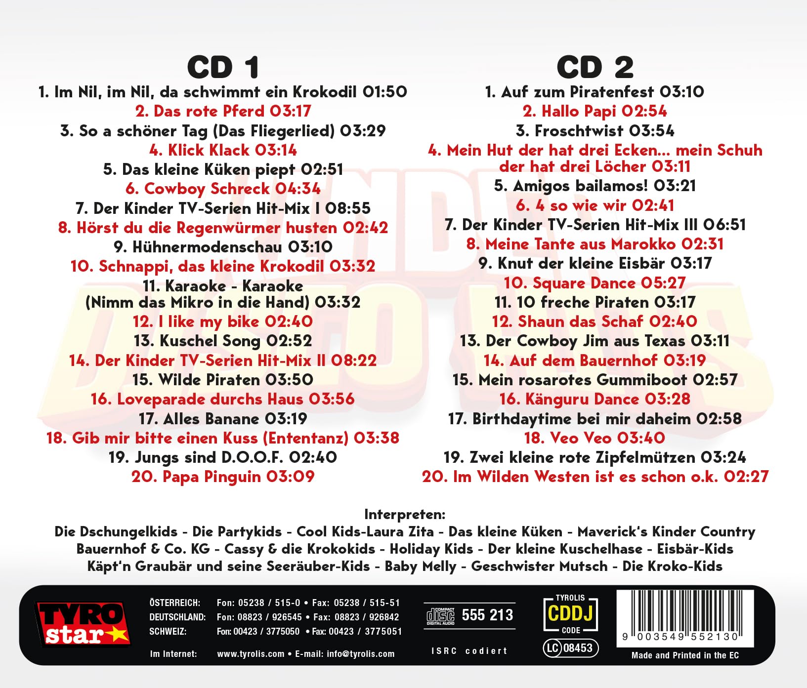 Best of Kinder Disco Hits-40 Coole Songs Für Deine