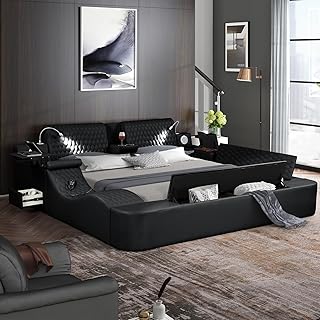 Multifunction Smart Bed - Luxury Bed Frame with Lights and Massage Chair...