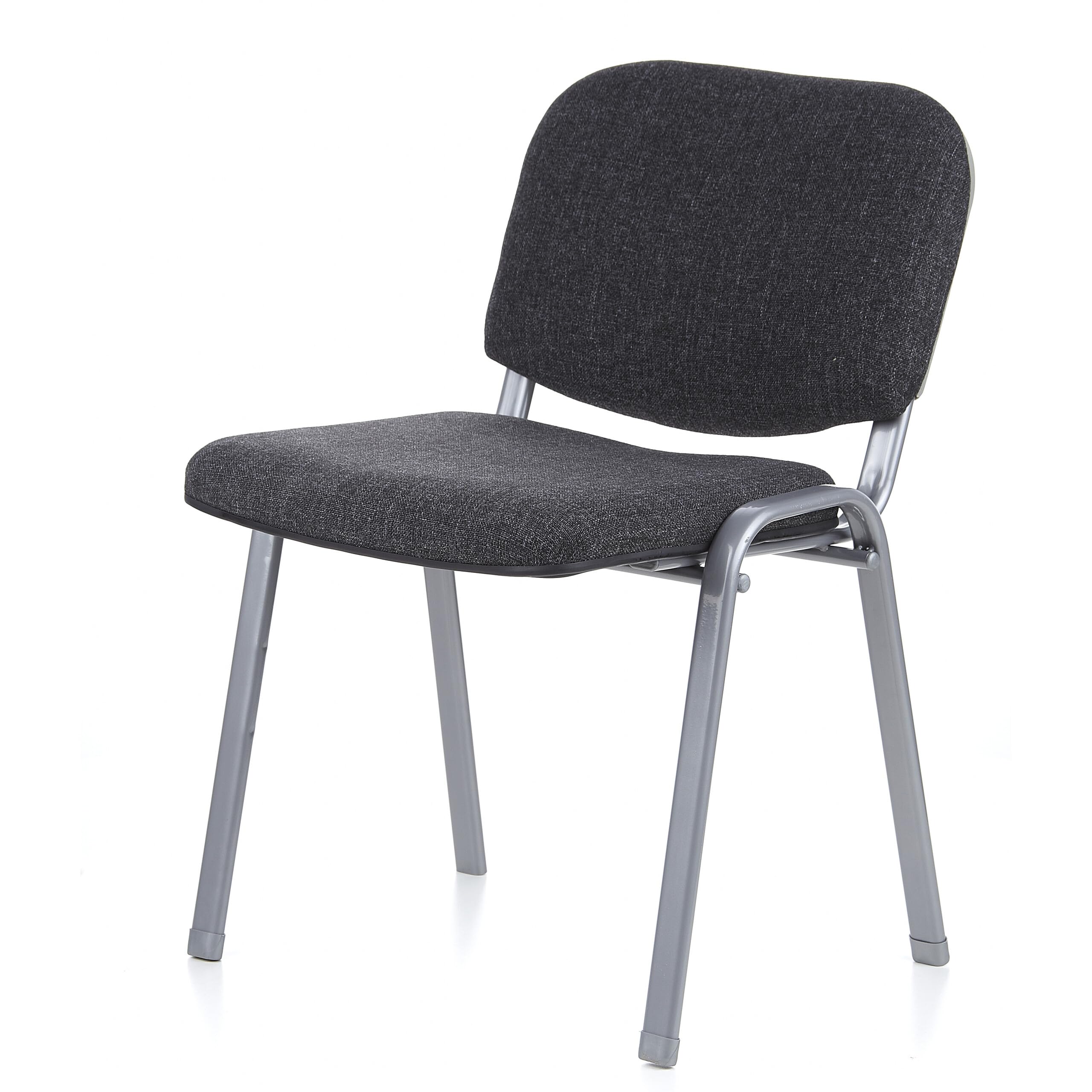 HJH Office 704120 Sedia da Conferenza XT 600 Rivestita, Riunioni e Attesa Con Schienale, Tessuto Antracite/Argento