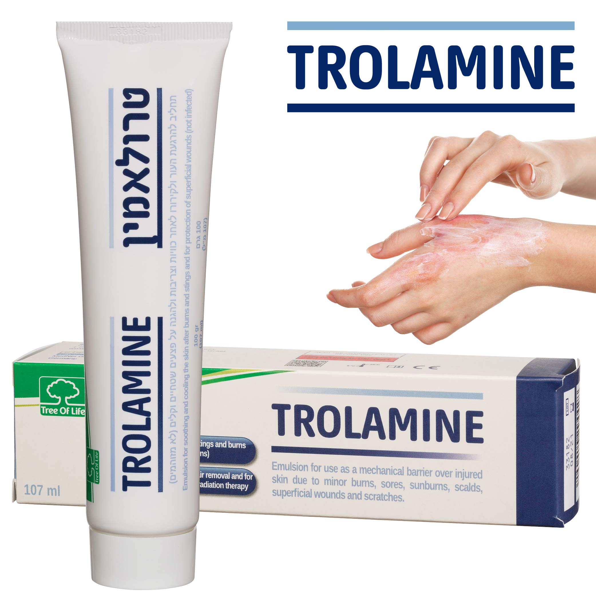 Trolamine Treatment Cream For Injured Skin Due to Minor Burns, Sores