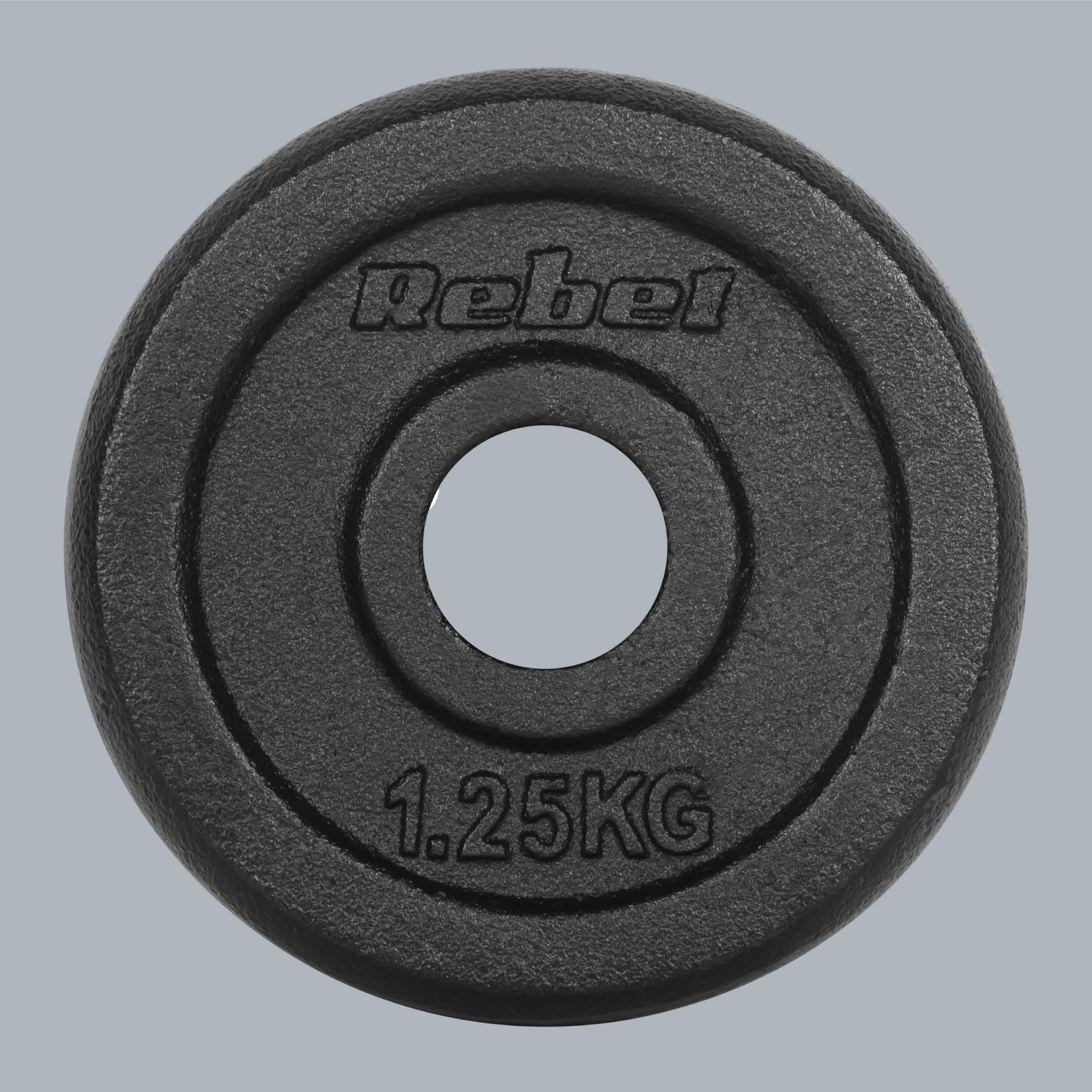 Rebelle Fonte Poids Set 4x1.25kg Trou 31mm Plaque Classique RBA-2126