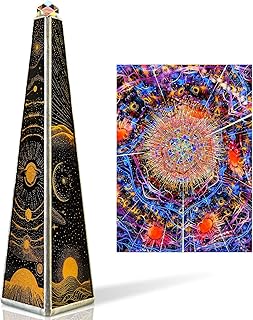 7.5" Stars and Moon Kaleidoscope for Adults,Handmade Triangular Prism Sun Planet Universe Adults Kaleidoscope, Gift Box,Birthday Gift for Man Woman