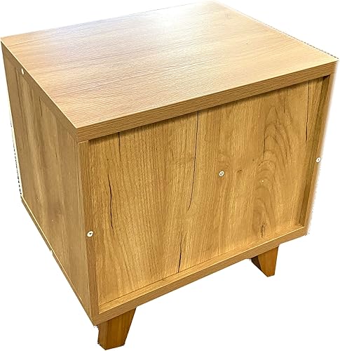 Miniatura 5 de Aline Mesita de noche para dormitorio mesita de noche blanca y madera mesita de noche con 1 o 2 cajones mesa auxiliar para dormitorio sala de estar