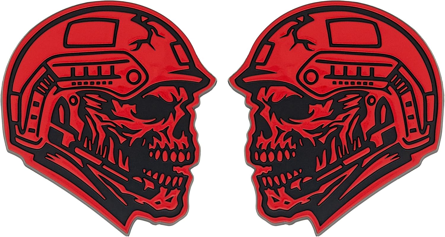 Zombie Skull Emblem 3D Badge, Custom Car Emblem Decal for Car, Truck, SUV, Automotive Accessory (Set of 2) (Chrome)