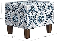 Vista 3 de HomePop Decoración para el hogar K7646-A877 Otomana tapizada moderna rectangular de almacenamiento Otomana con tapa con bisagras