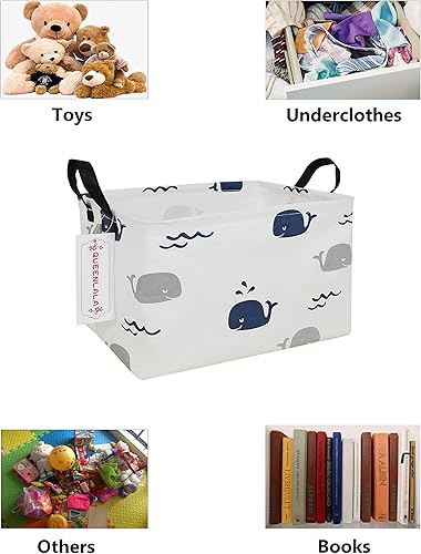 Miniatura 3 de QUEENLALA Cesta rectangular para la ropa suciacesta plegable para organizacióncontenedor de almacenamiento, juguetes para niños, oficina,