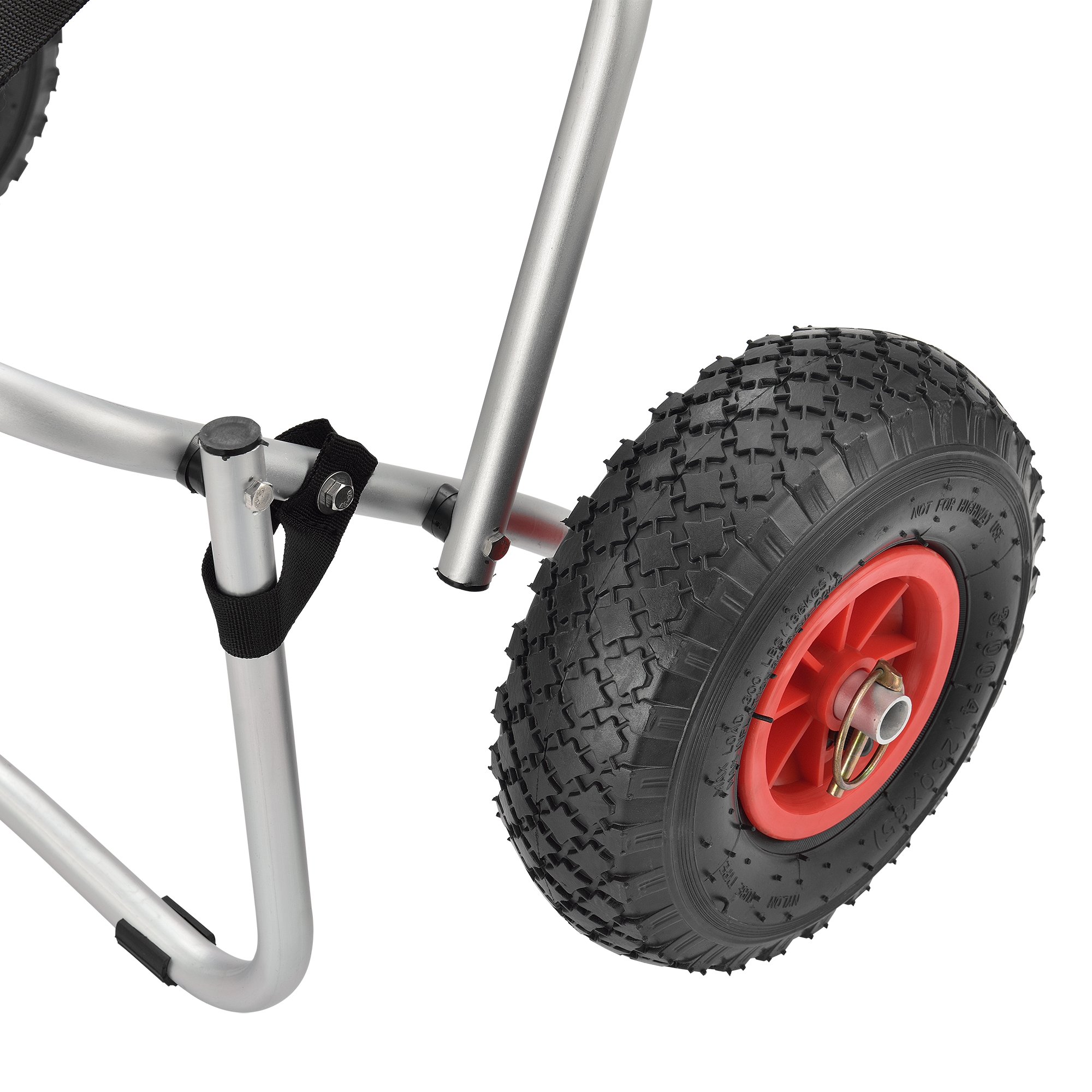 in.tec Carrello Pieghevole per Trasporto Kayak Canoa Rimorchio in Alluminio a 2 Ruote Pneumatiche Supporto e Cinghia Regolabili Carico Massimo 70 kg