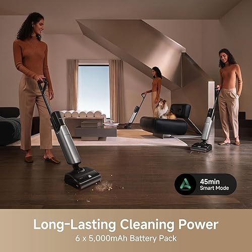 Miniatura 8 de Mova X4 Pro Wet Dry Vacuum Cleaner, 20000Pa Cordless Vacuum Mop with Zero Tangle, Hot Water Mopping for Sticky Messes,194℉ Hot Air Self Drying, 180°