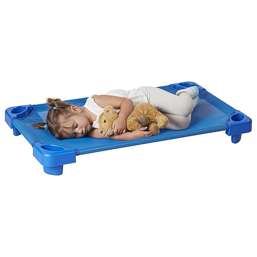 Cuna Apilable ECR4Kids para Niños Pequeños, Azul, 5 Unidades miniatura 10