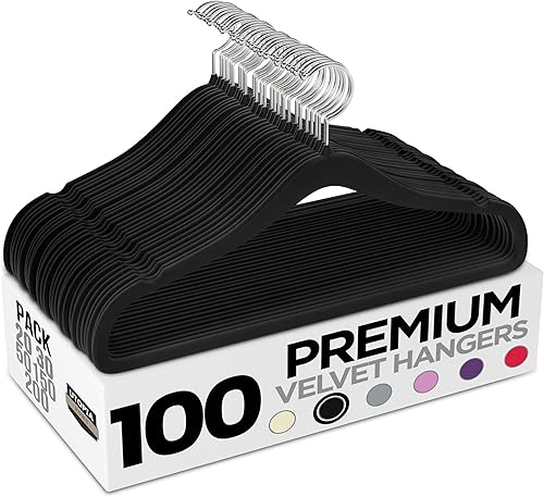 Vista 84 de Utopia Home - Perchas de terciopelo prémium, paquete de 30, traje negro antideslizante con gancho giratorio de 360 grados resistente