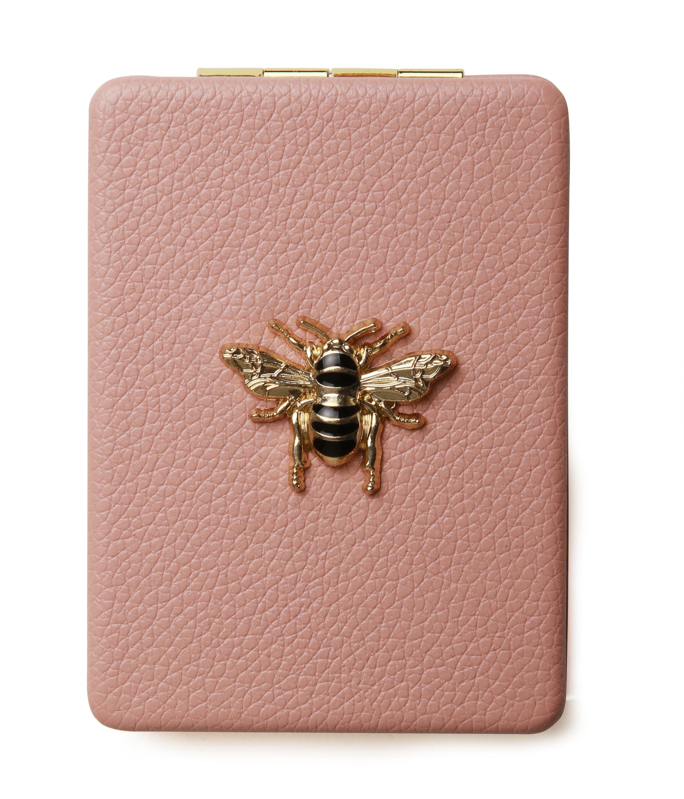 Alice Wheeler Pink Bee Design Luxury Compact Mirror