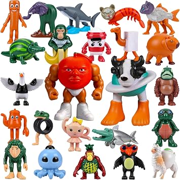 24PCS Italian Brainrot Steal a Brainrot Toys, Brain Rot Toys, Tralalero Tralala Action Figures, Tung Tung Tung Sahur Meme Shark Doll, Birthday Decor Party Favors Gifts for Boys Girls Kids Teens
